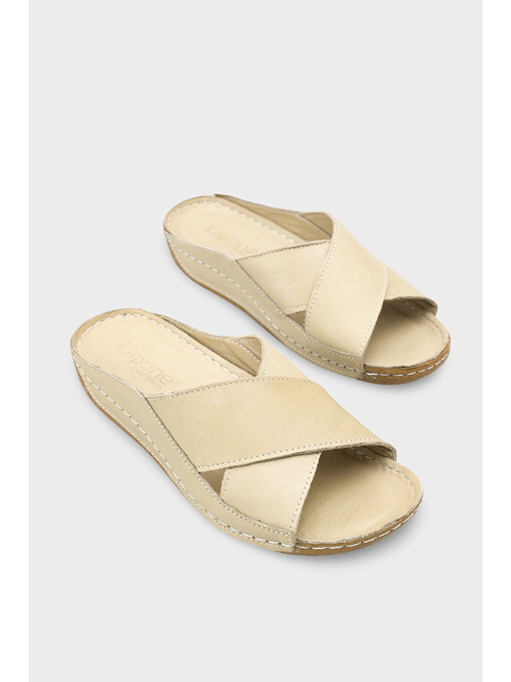 Yeşil Sophi Hakiki Deri Soft Konfor Kadın Terlik-1