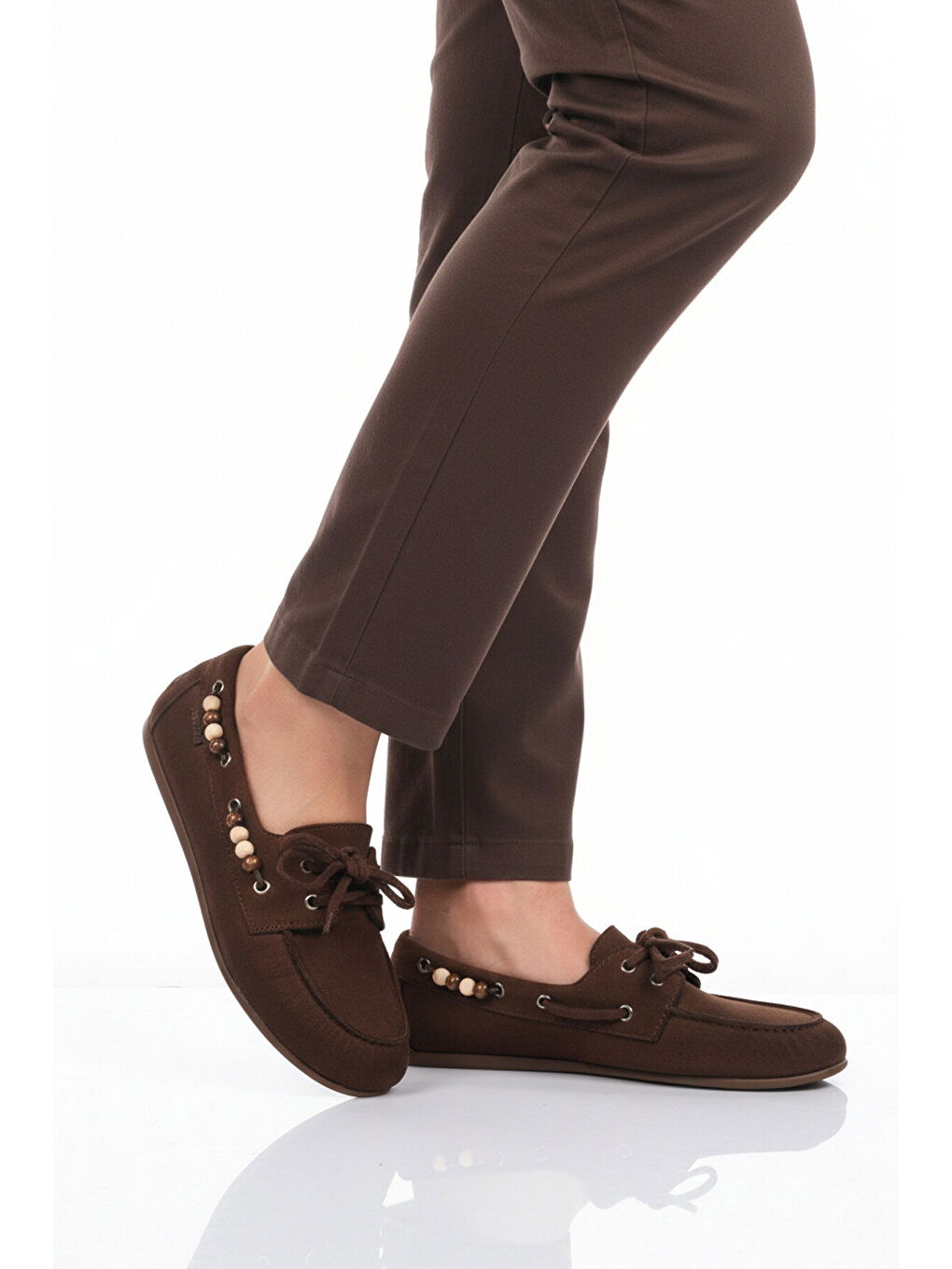 Kahverengi Kahve Süet Hafif Esnek Kadın Babet Ayakkabı 572489 Z