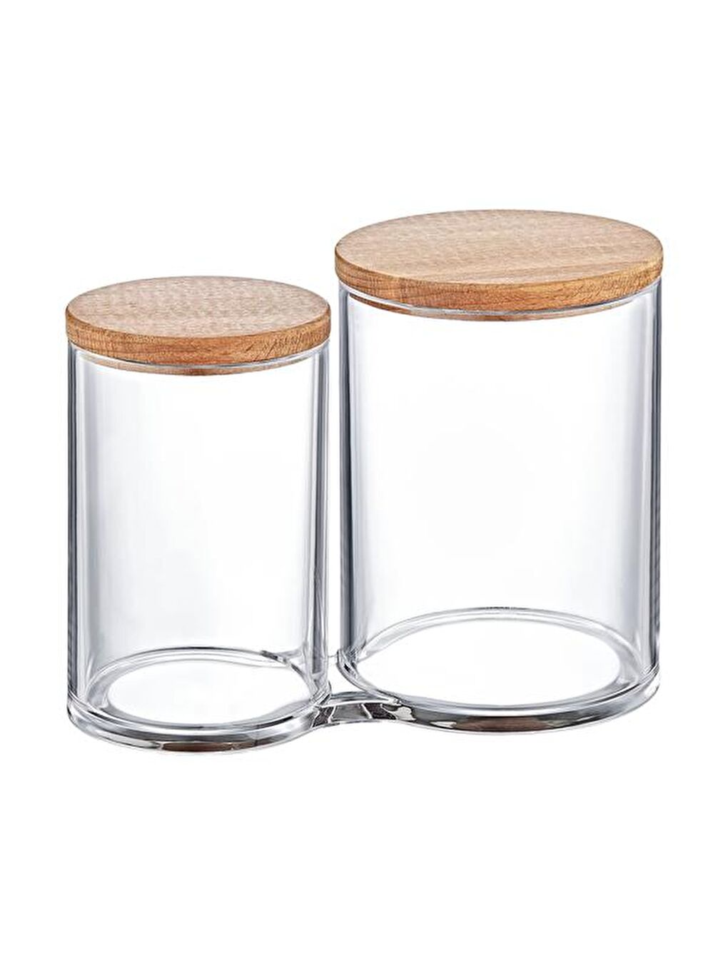 Renksiz Ahşap Kapaklı 2'li Pamuk Kutusu-2