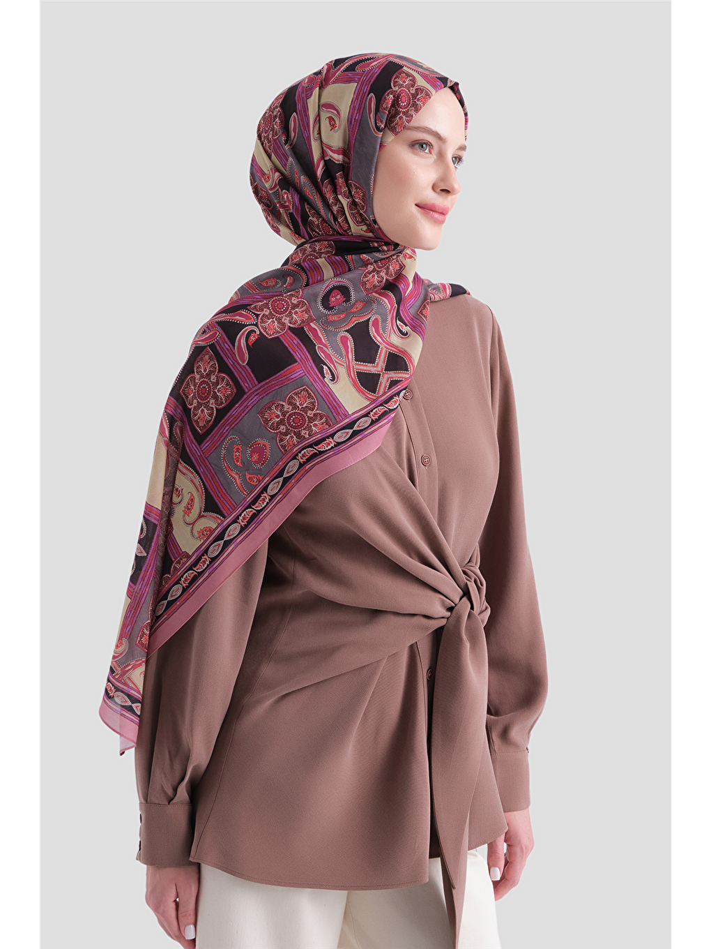 Pembe Yün İpek Harmony Şal 5517 34-1