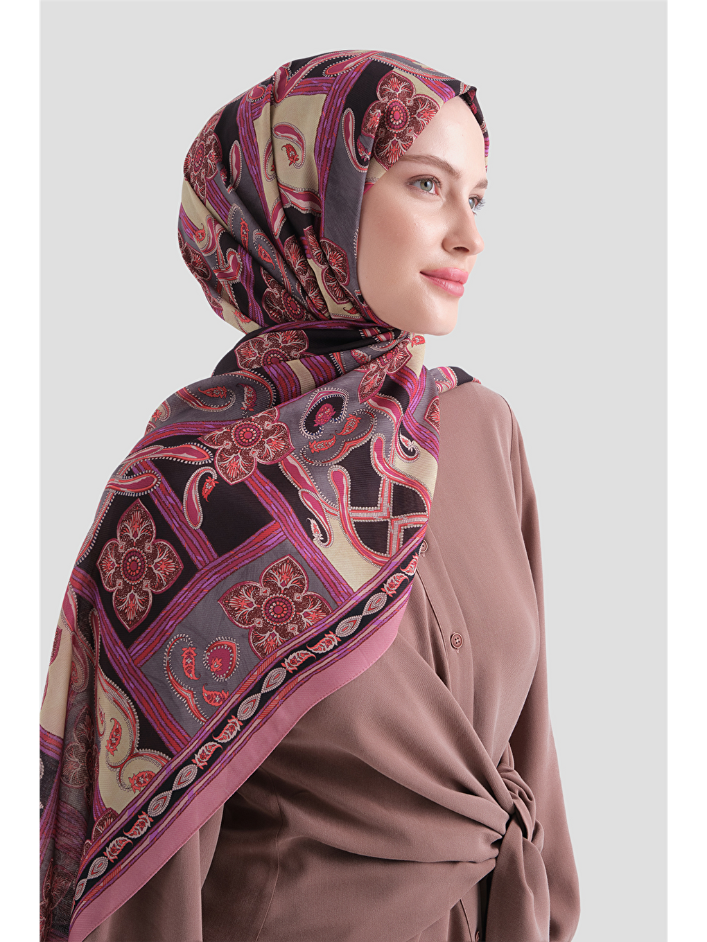 Pembe Yün İpek Harmony Şal 5517 34-2