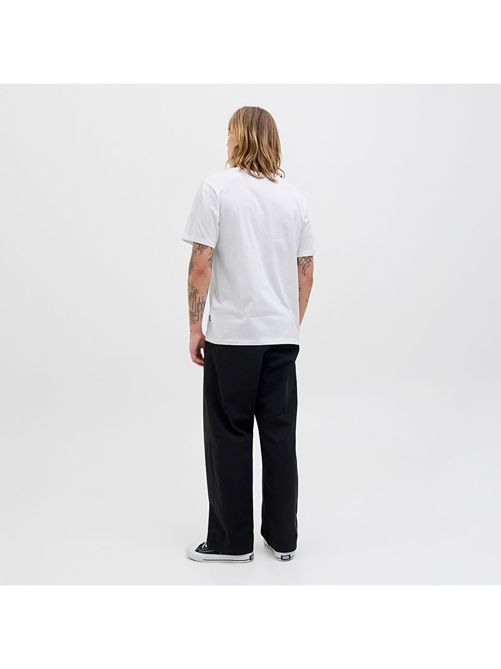 Relax Erkek Beyaz Bisiklet Yaka Tişört-4