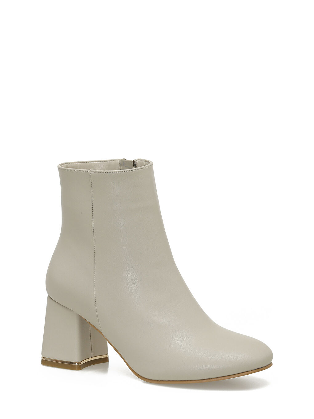 21K-256 5PR Bej Kadın Topuklu Bot-1