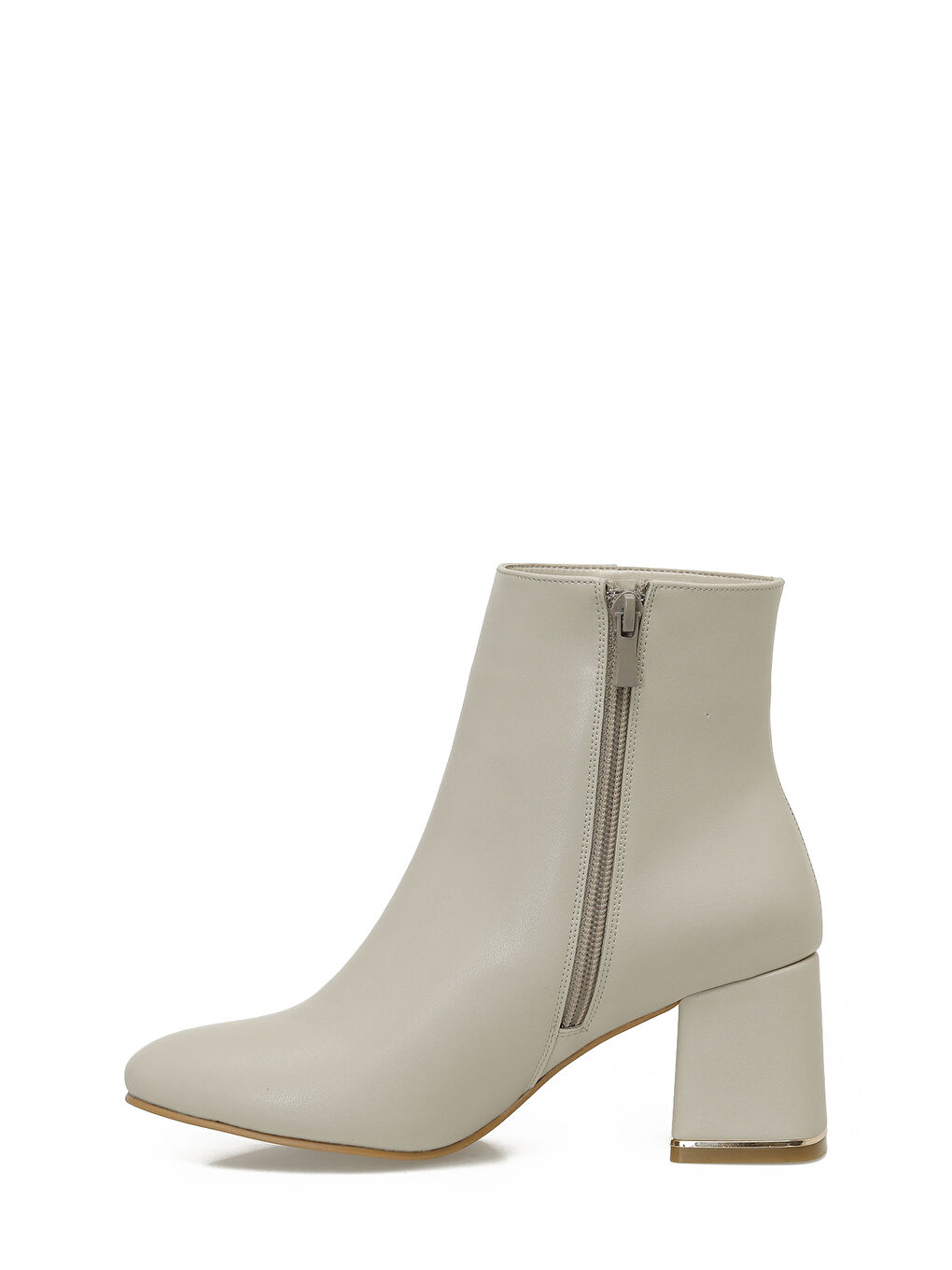 21K-256 5PR Bej Kadın Topuklu Bot-2