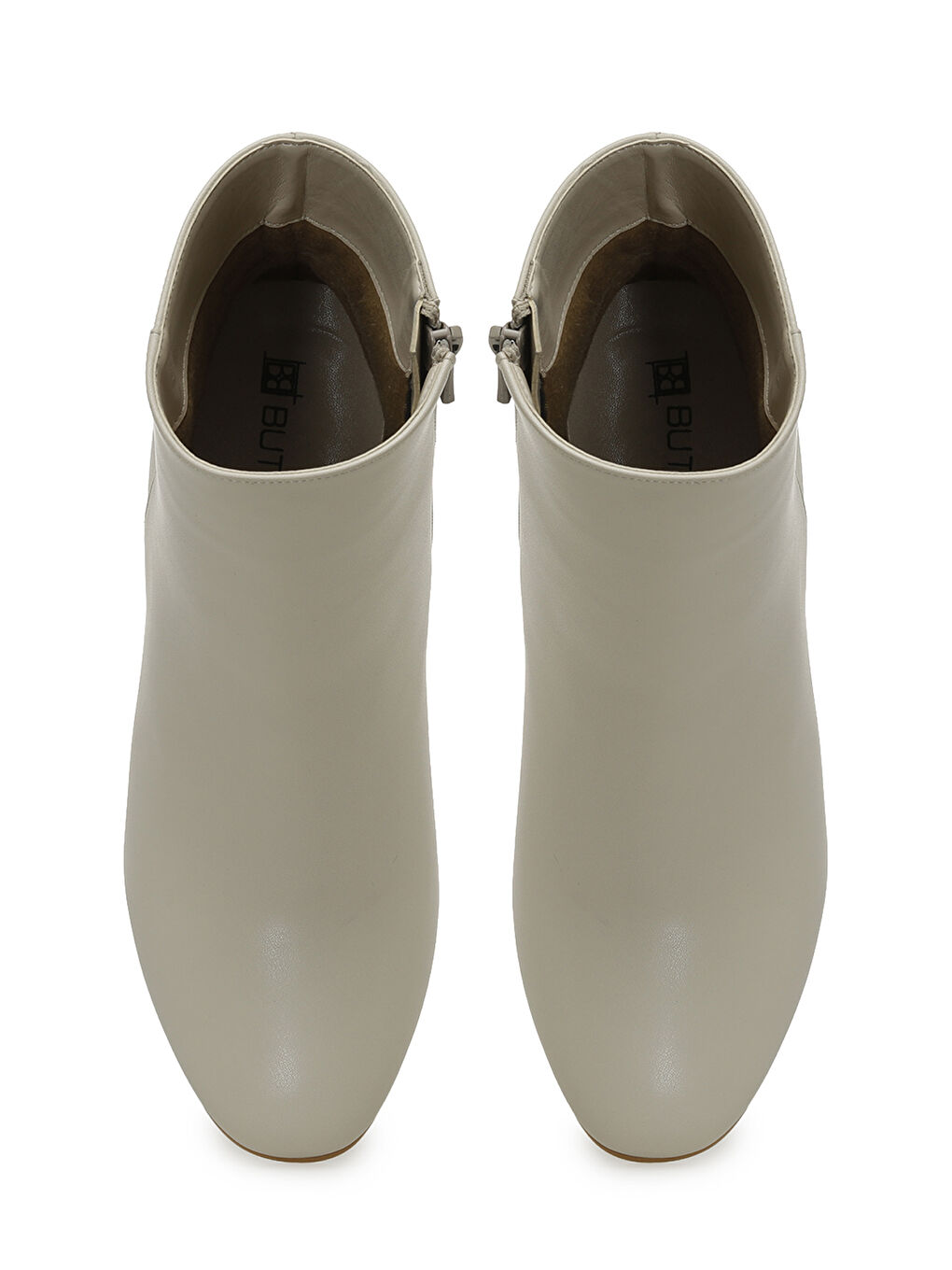 21K-256 5PR Bej Kadın Topuklu Bot-3