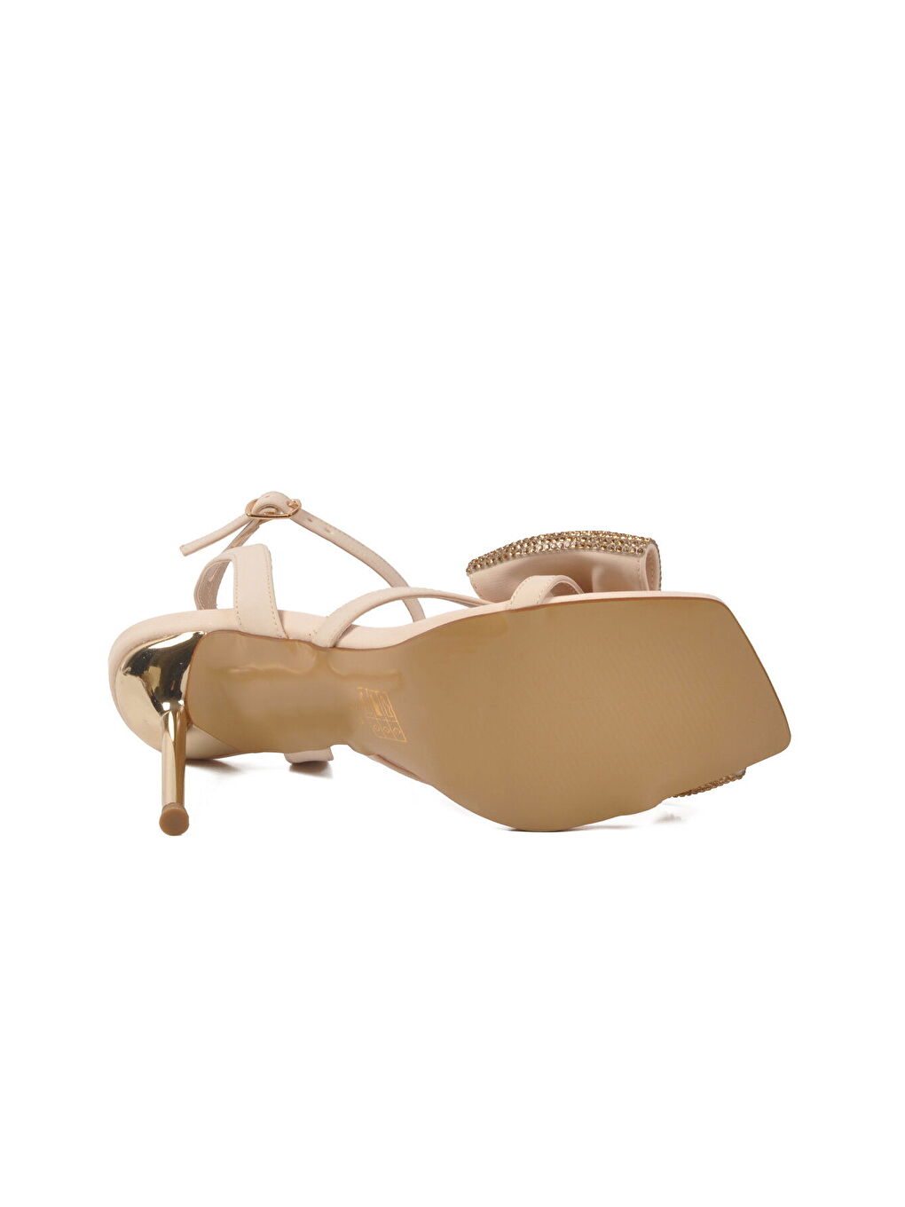 Bej İnce Uzun Topuklu Kadın Abiye Ayakkabı 588001 Z-4