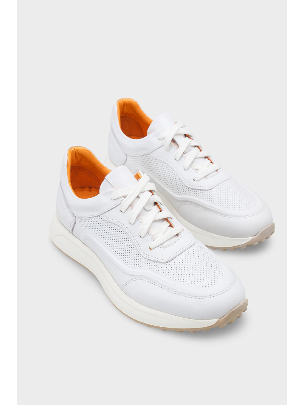 Beyaz Ramsey Hakiki Deri Erkek Günlük Spor Ayakkabı Sneaker-1