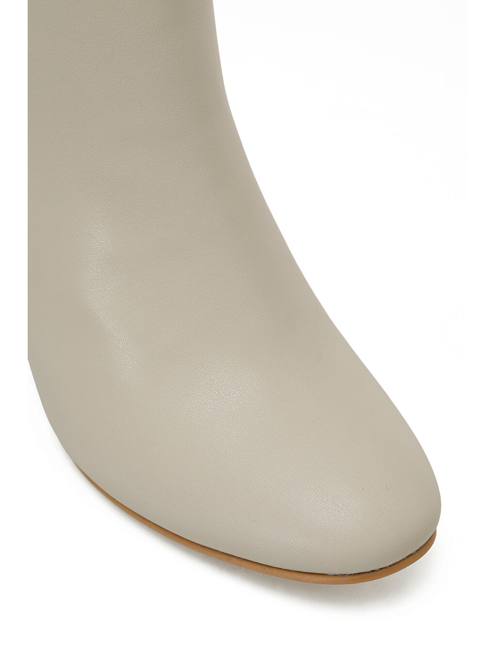 21K-256 5PR Bej Kadın Topuklu Bot-6