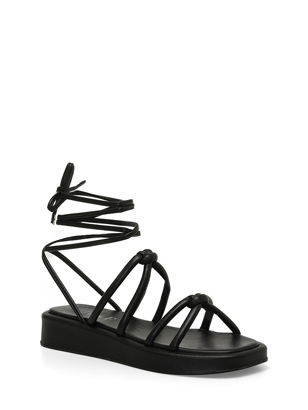 DS24021 4FX Siyah Kadın Düz Sandalet-1