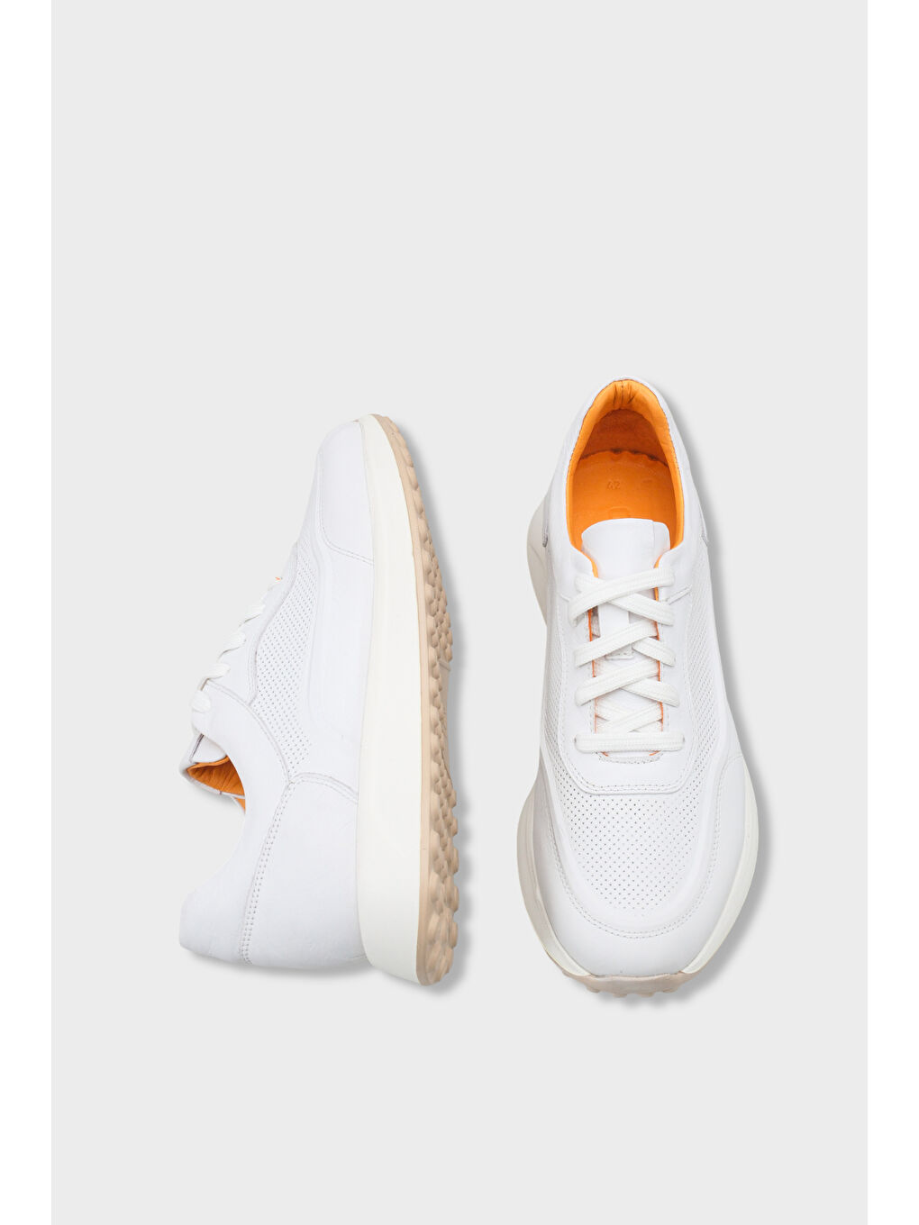 Beyaz Ramsey Hakiki Deri Erkek Günlük Spor Ayakkabı Sneaker-4