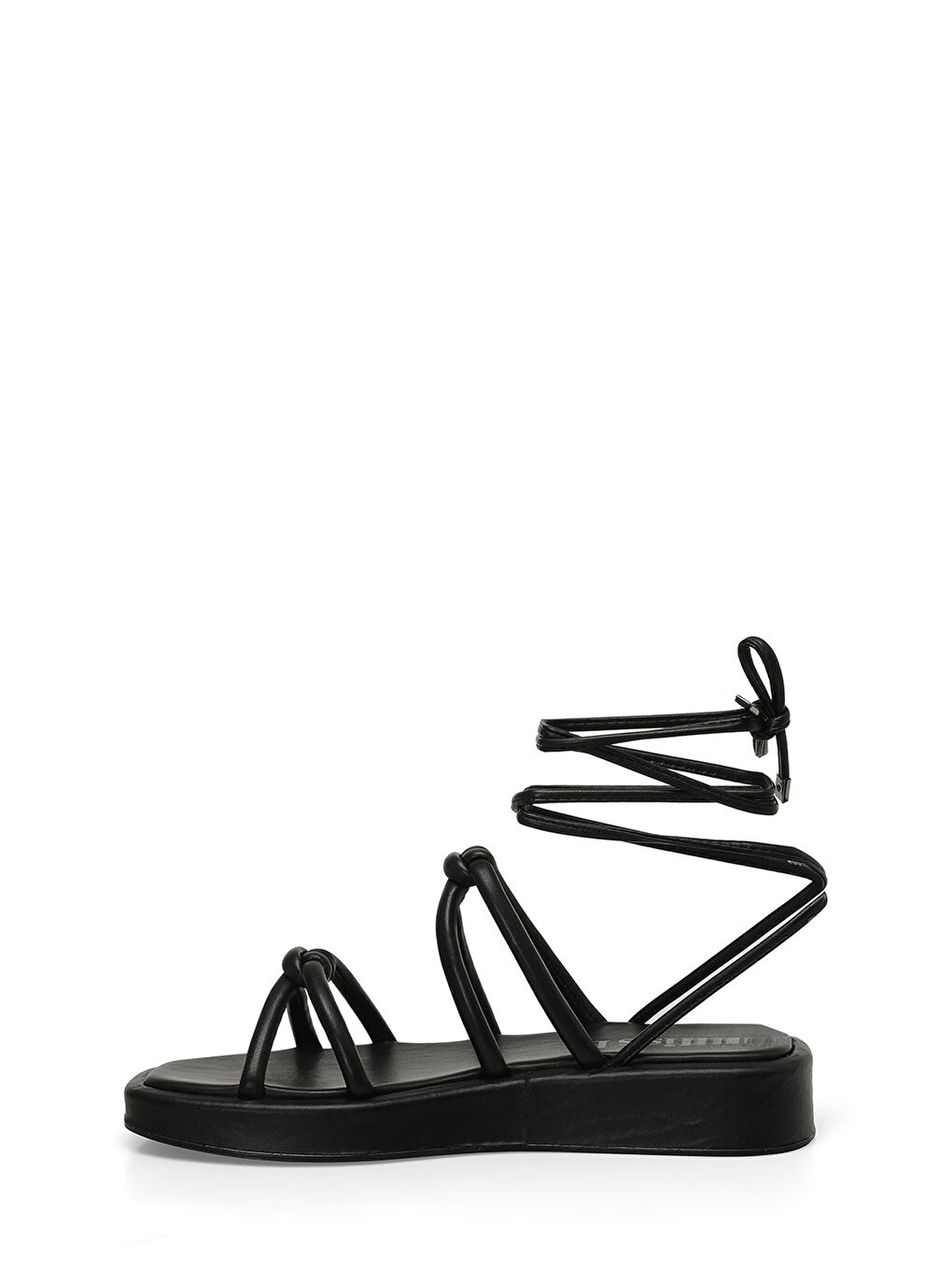 DS24021 4FX Siyah Kadın Düz Sandalet-2