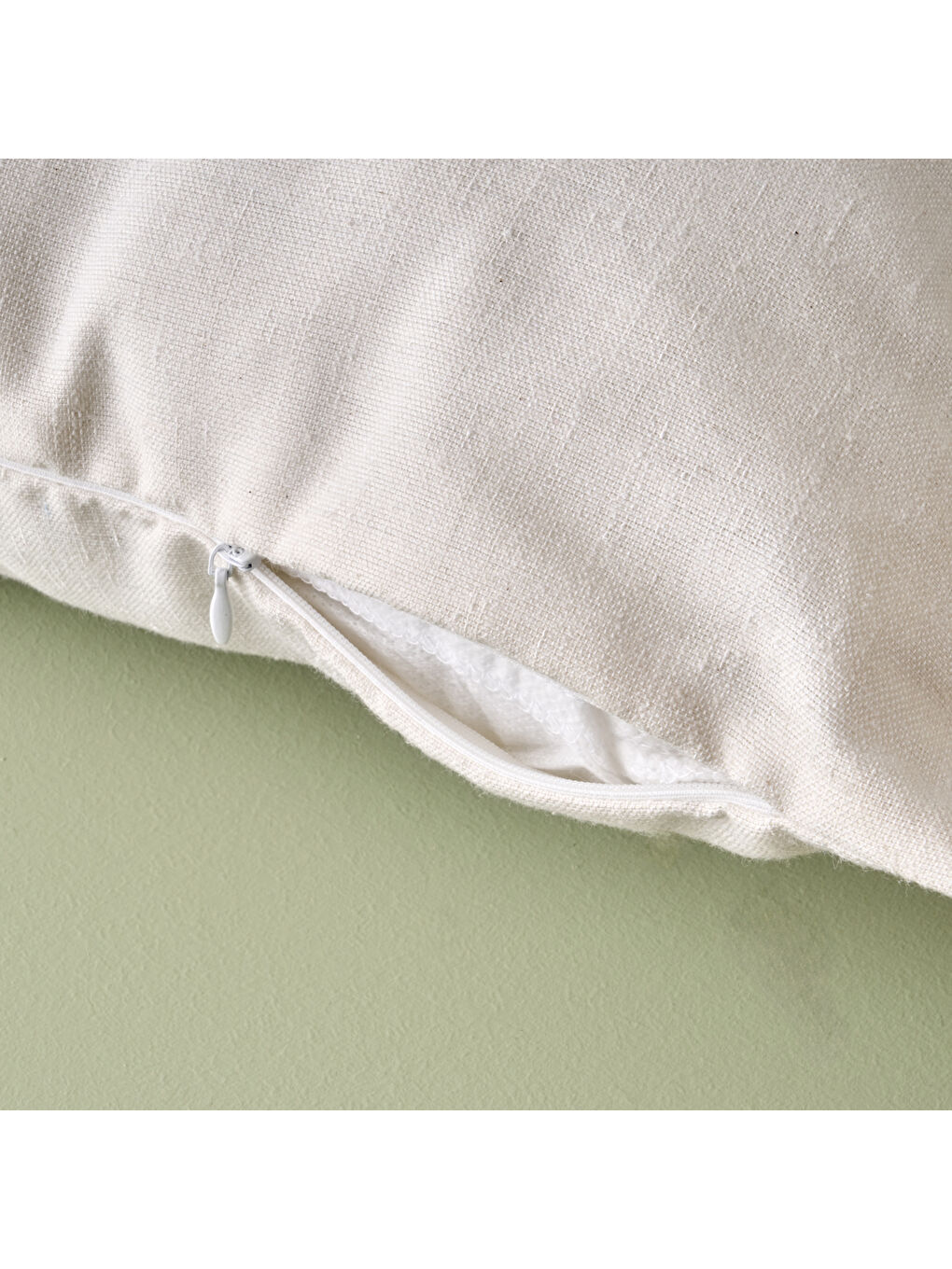 Olive Nakışlı Kırlent Kılıfı Bej (35x50 cm)-2