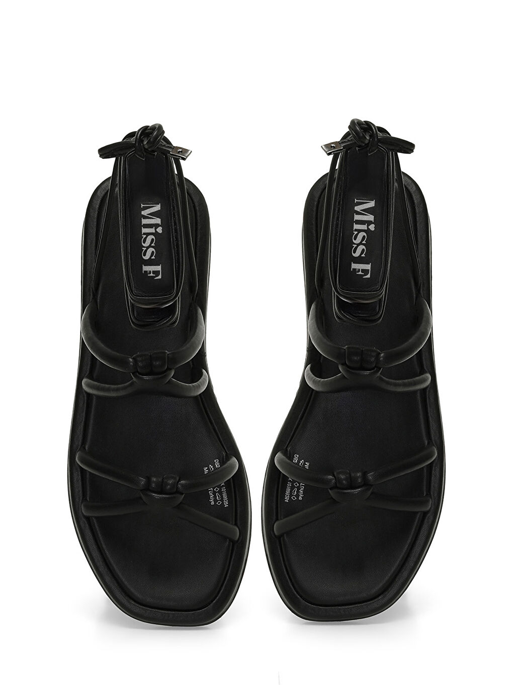 DS24021 4FX Siyah Kadın Düz Sandalet-3