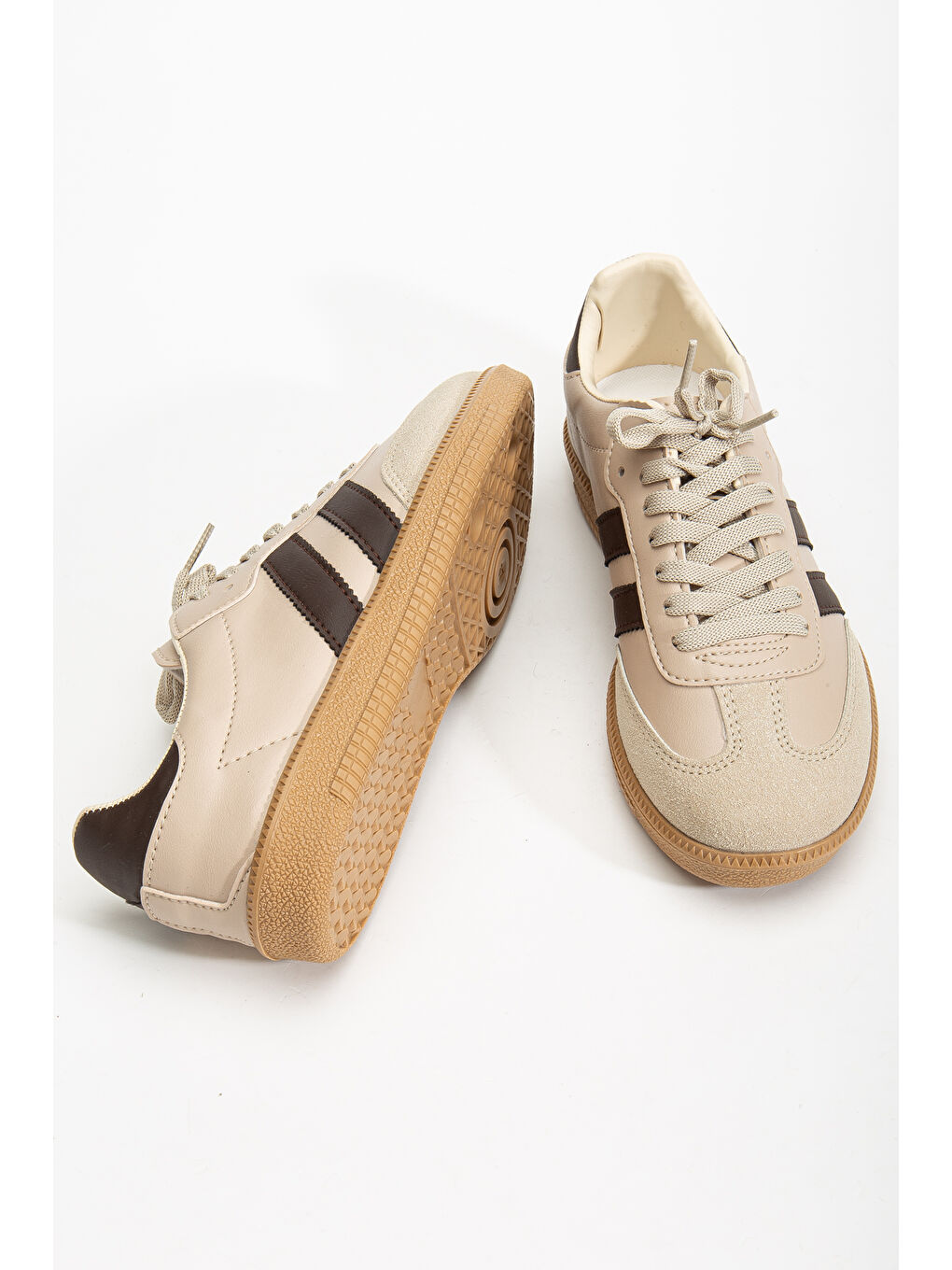 Bej Sanbo Günlük Ortopedik Kadın Sneaker Spor Ayakkabı-4