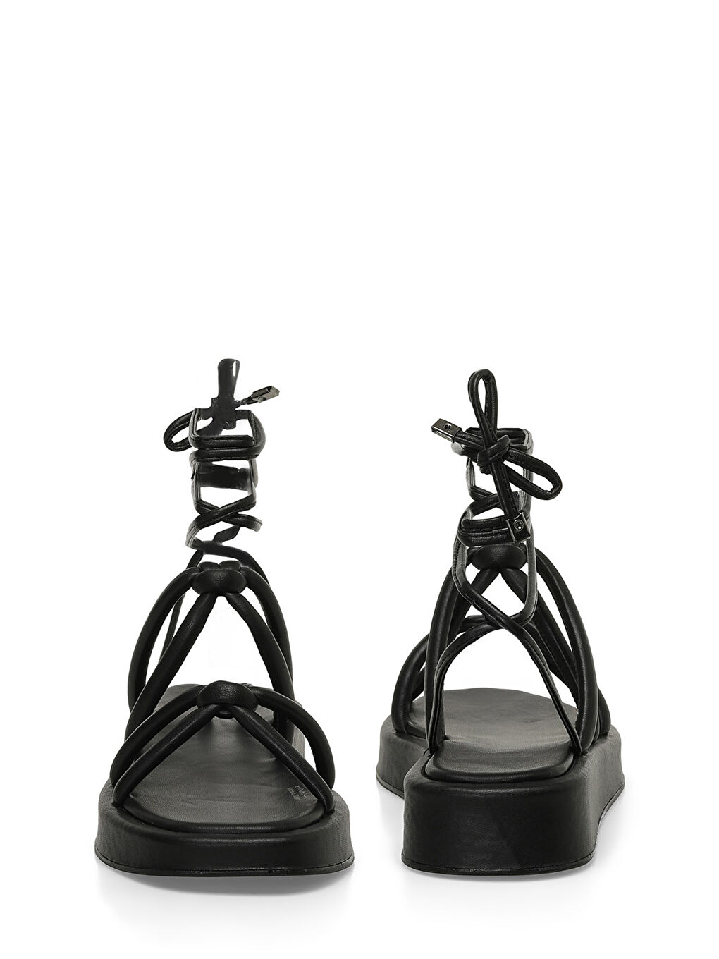 DS24021 4FX Siyah Kadın Düz Sandalet-4