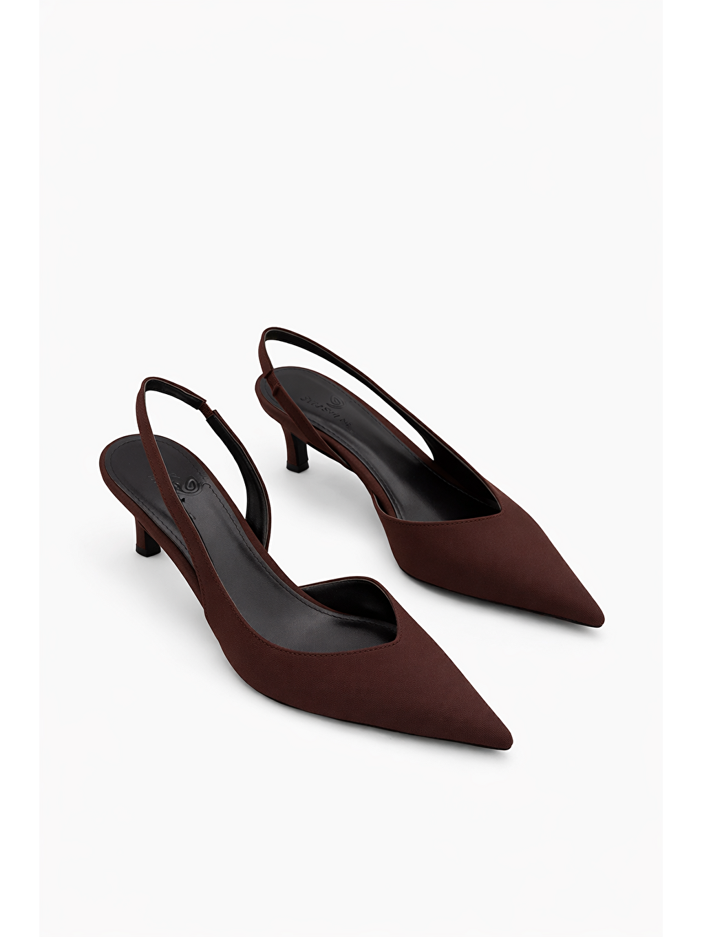 Kahverengi Levina Kadın Kumaş Topuklu Ayakkabı Kahve-1