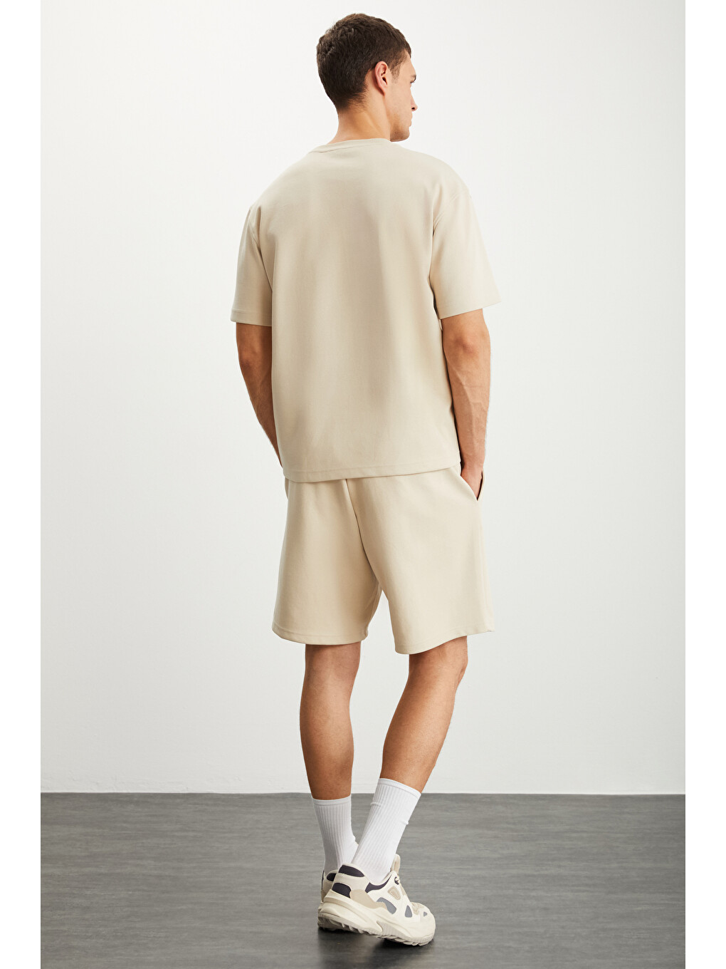 Ramadanp008 Erkek 75% Pamuk 25% Polyester Baskılı Bej T-shirt-5
