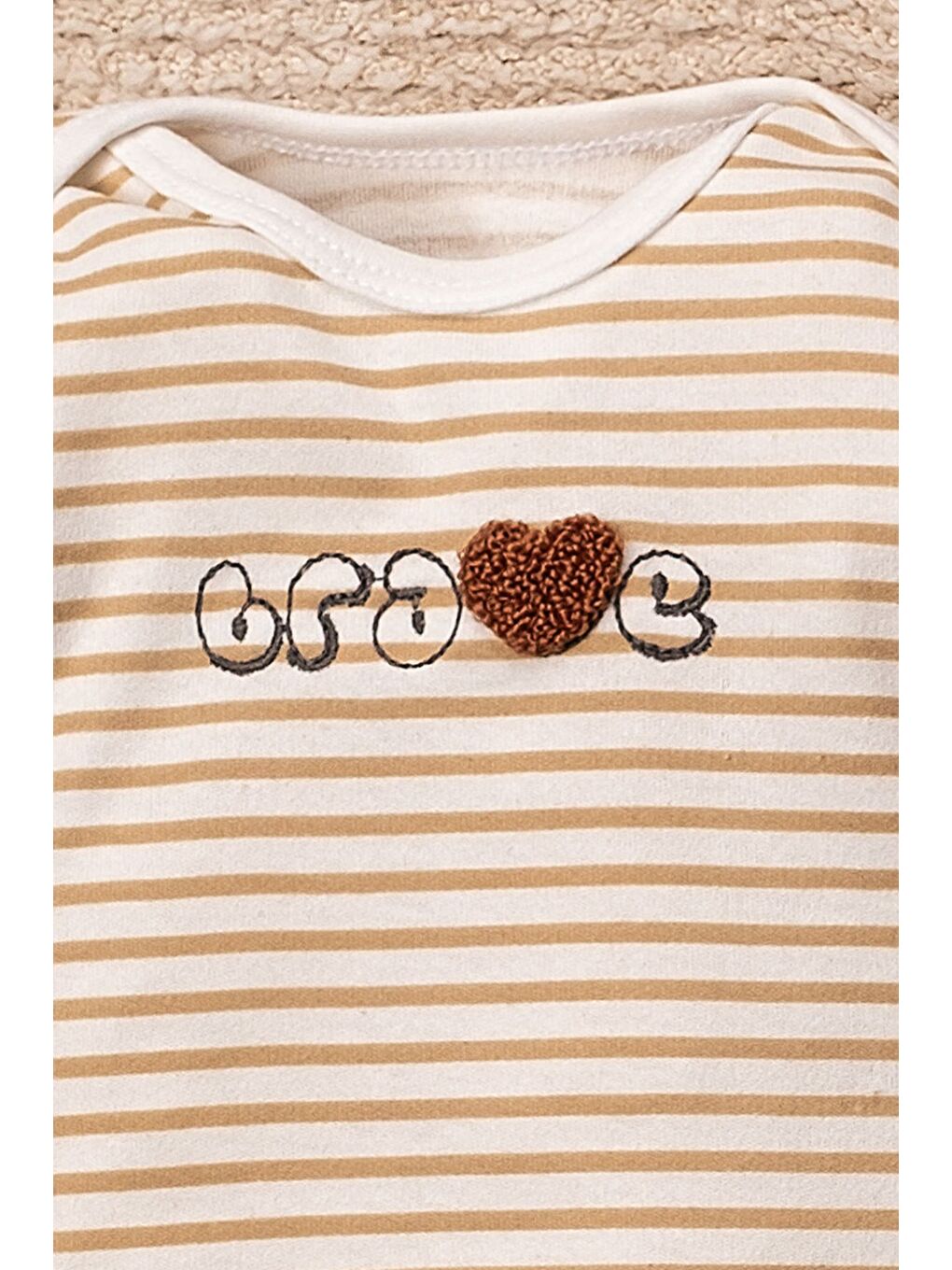 Kahverengi Geyik Desenli Alt Üst Bebek Takımı 6 Parça 3'lü Set-4