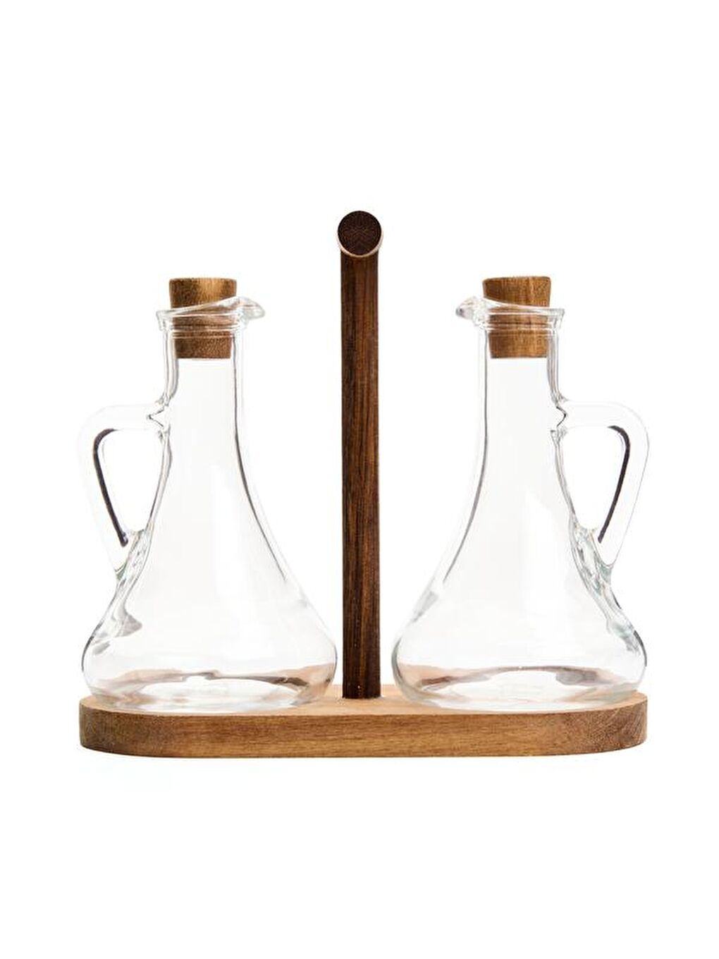 Siyah 2'li Yağdanlık Seti - Şeffaf / Kahverengi - 300 ml-1