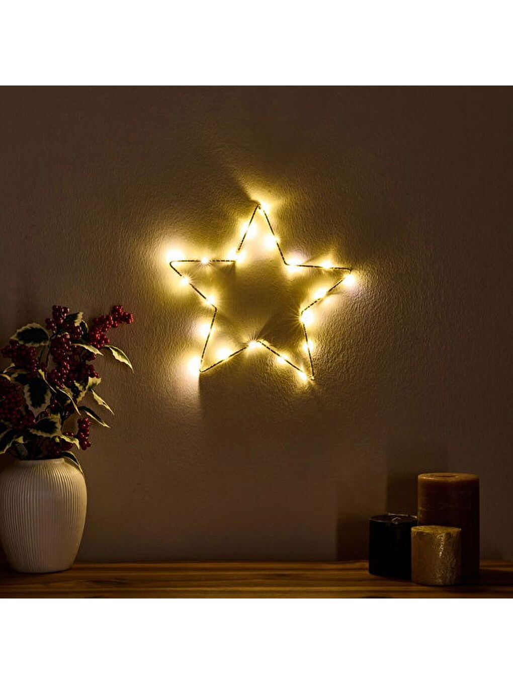 Star Dekoratif Aydınlatma - Sarı - 29,5 cm-5