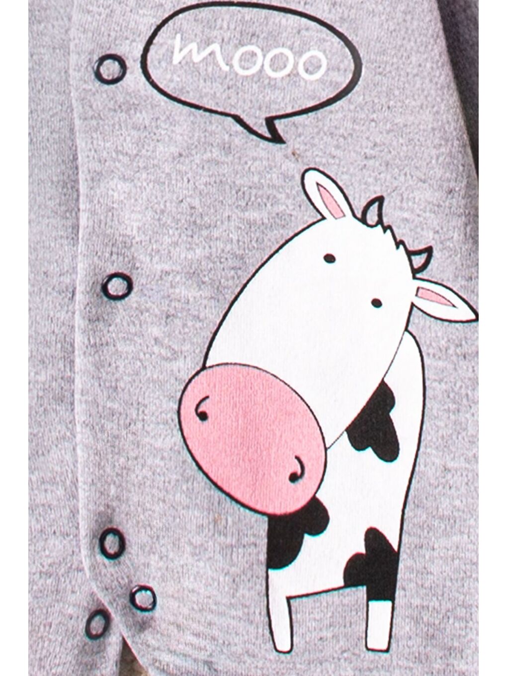 Beyaz Bebek 3'lü Tulum Set Kuzu İnek Desenli Set-5