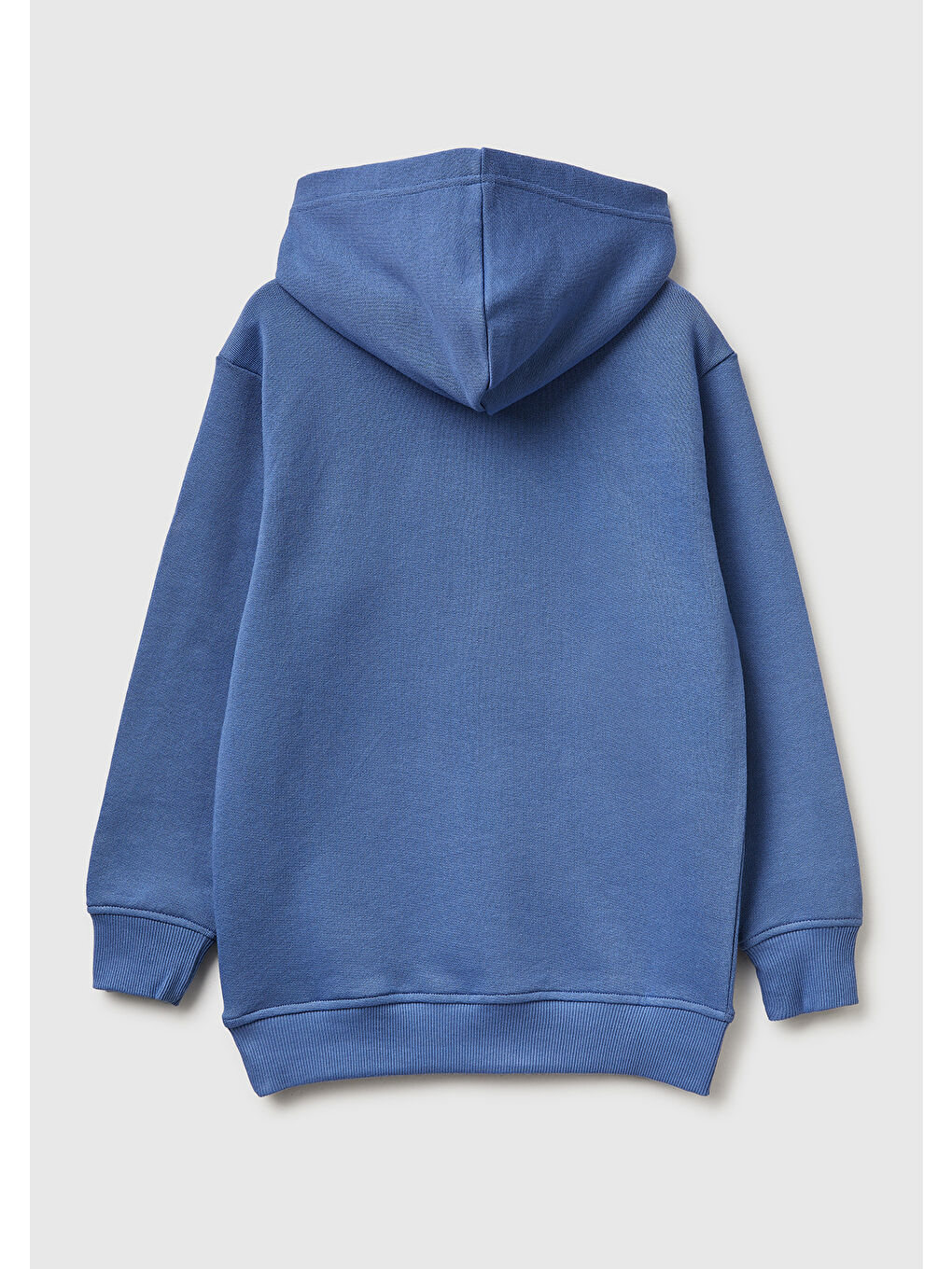 Turkuaz Erkek Çocuk Havacı Mavi Önü Logo Baskılı Kanguru Cepli Kapüşonlu Sweatshirt-1