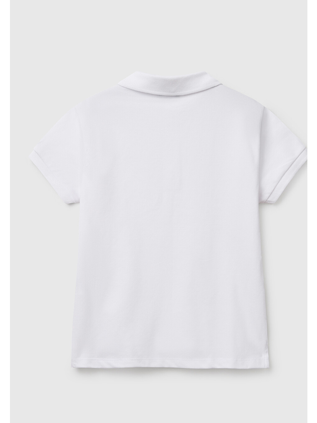 Kız Çocuk Beyaz Logolu Pike Polo T-shirt-1