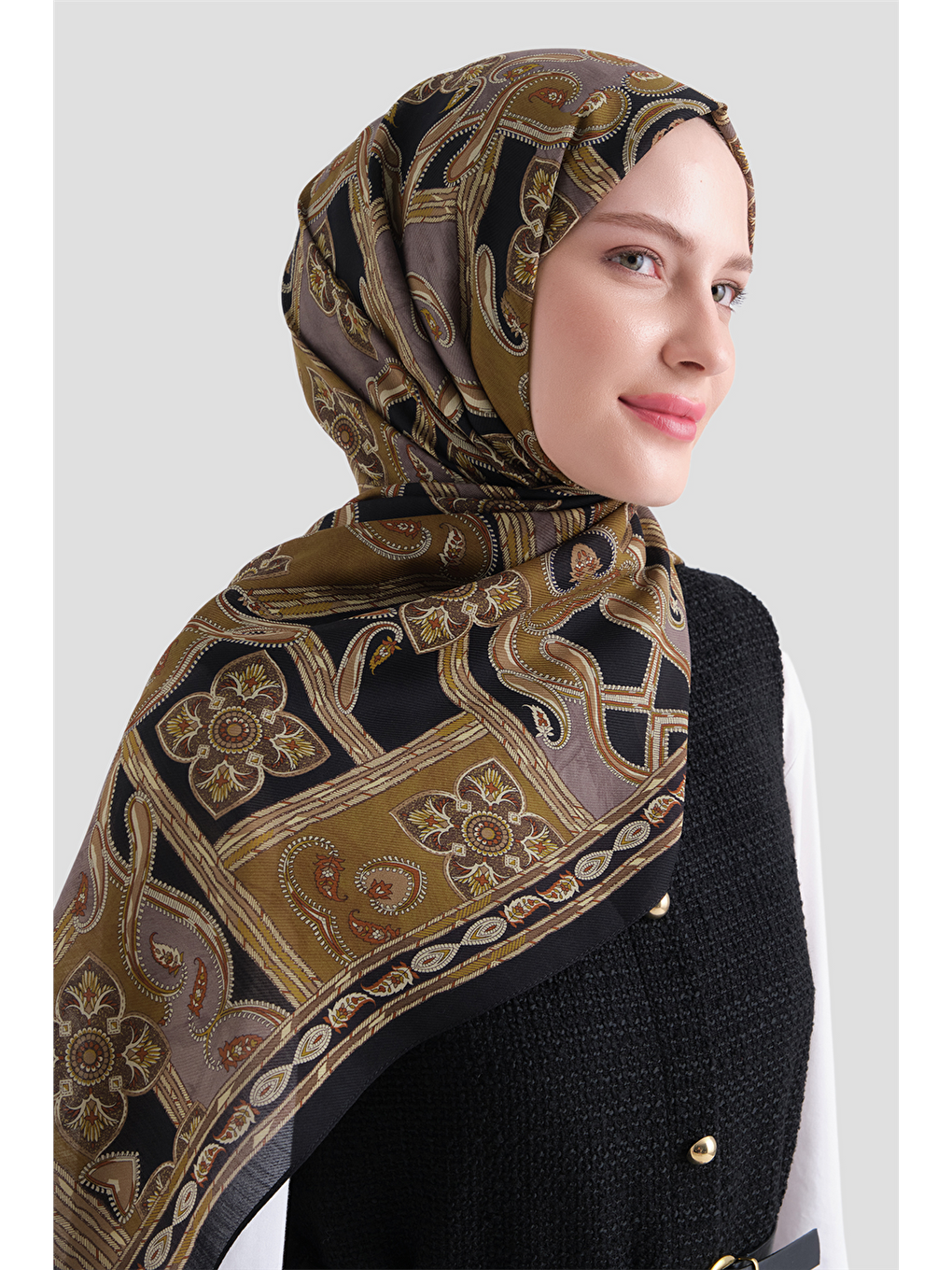 Yeşil Yün İpek Harmony Şal 5517 02-3