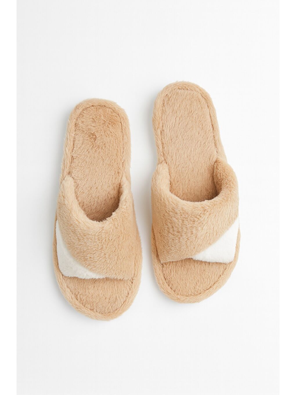 Bej SOFTIE Çapraz Kadın Ev Terliği Kışlık Terlik Sessiz Taban-8