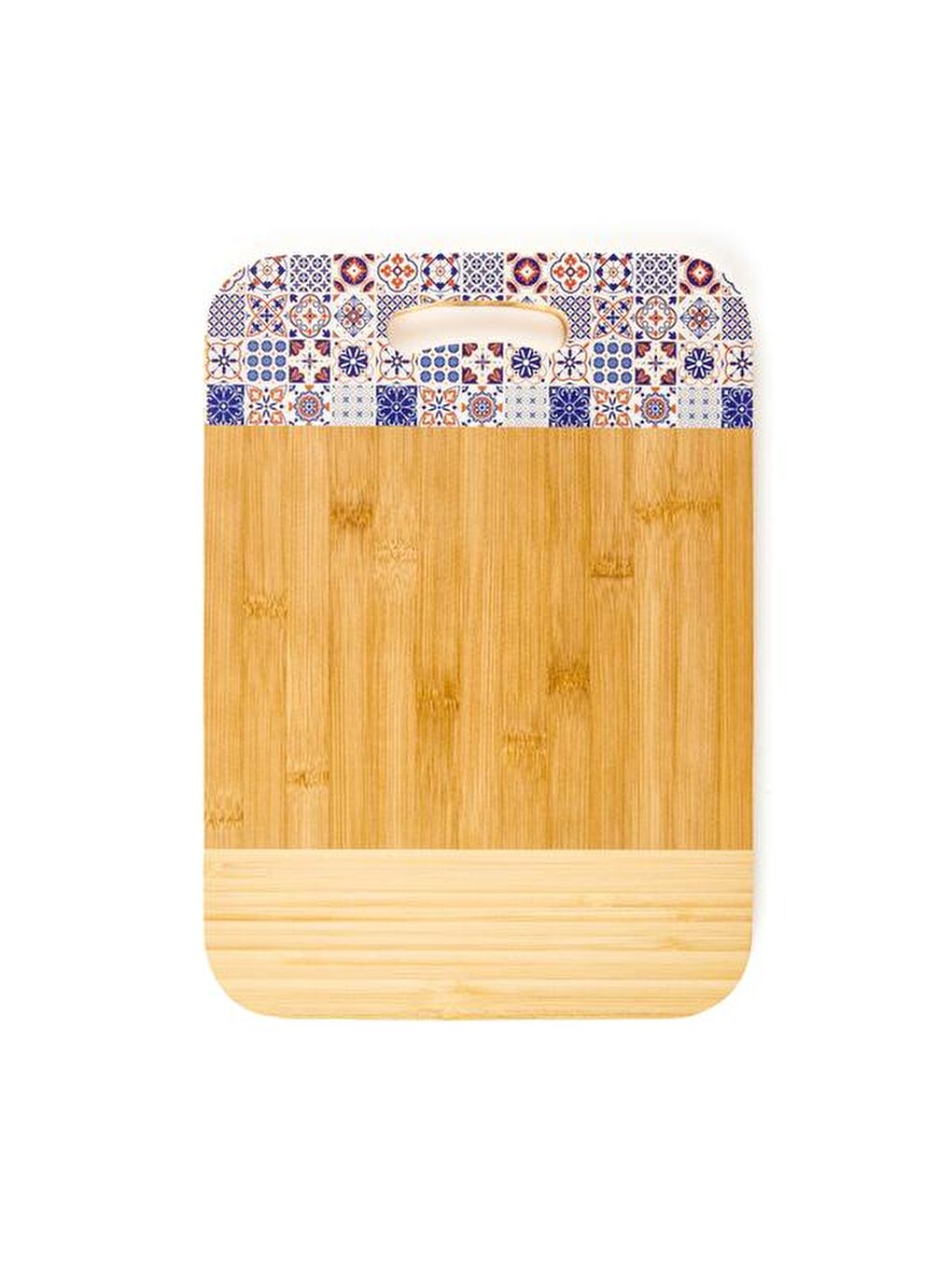 Desenli Bambu Kesme Tahtası - Bej - 36x25,5 cm-3