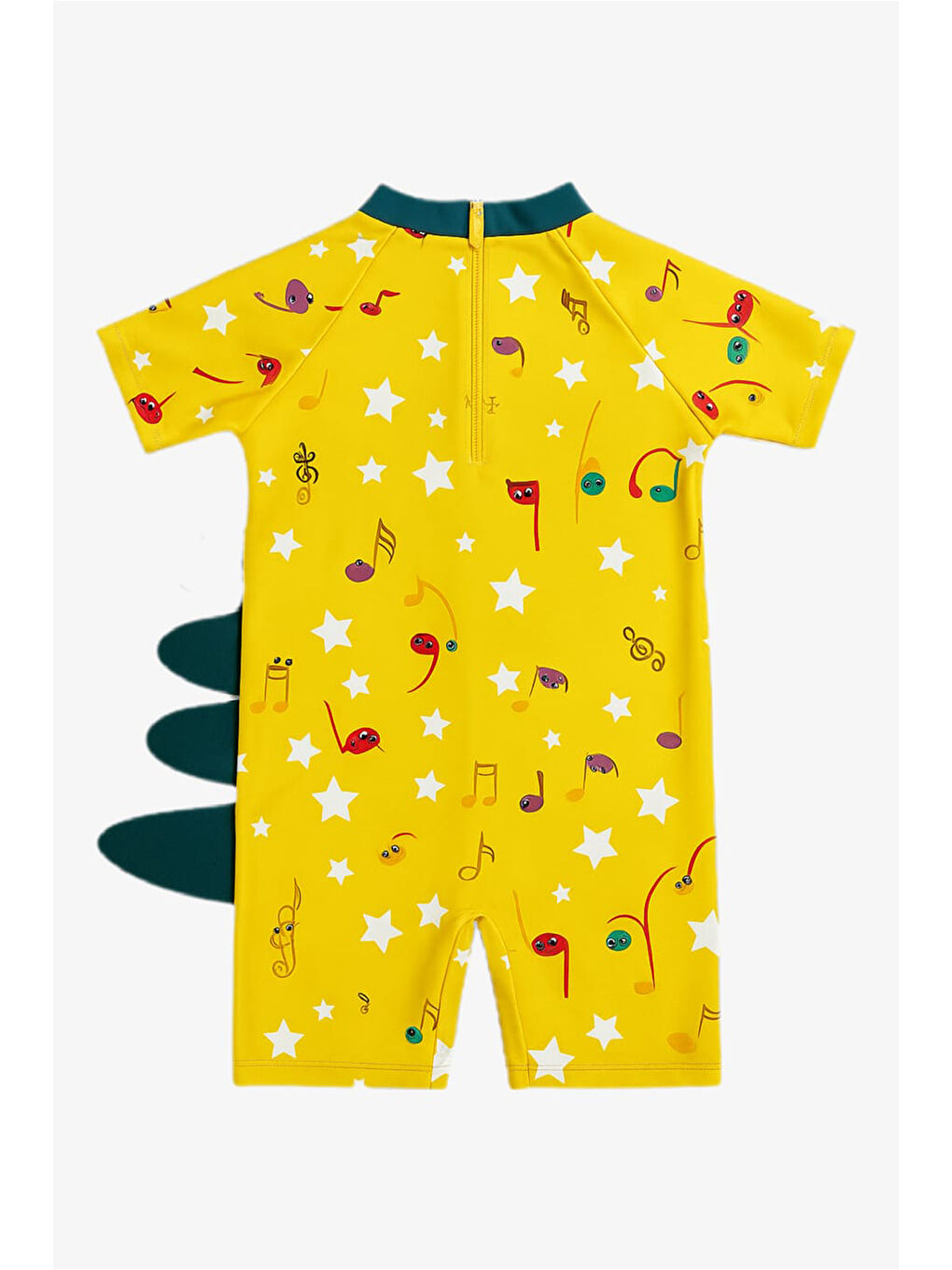 Sarı Boneli Fermuarlı Erkek Çocuk Mayo-1