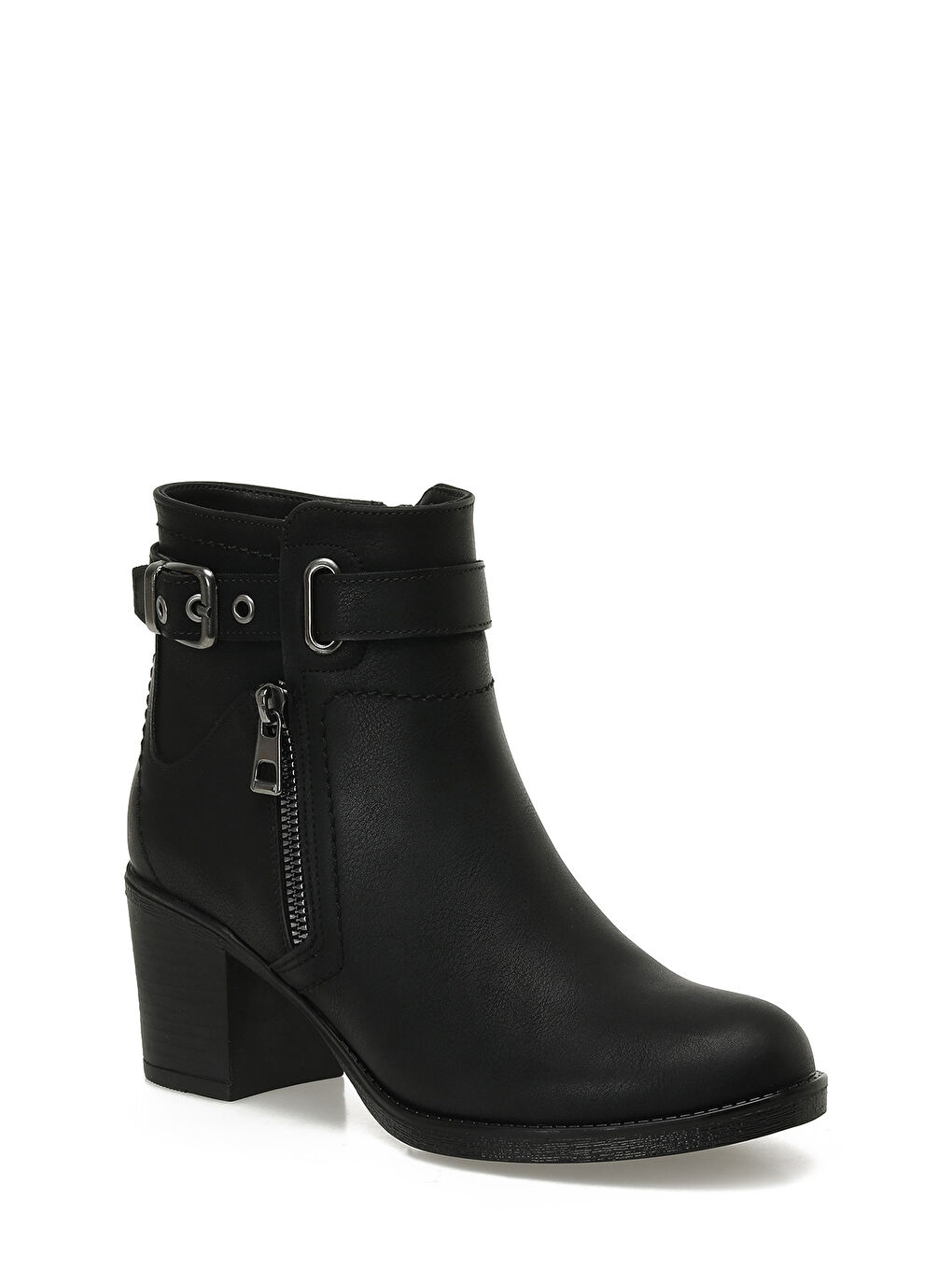 24K-1031 5PR Siyah Kadın Topuklu Bot-1