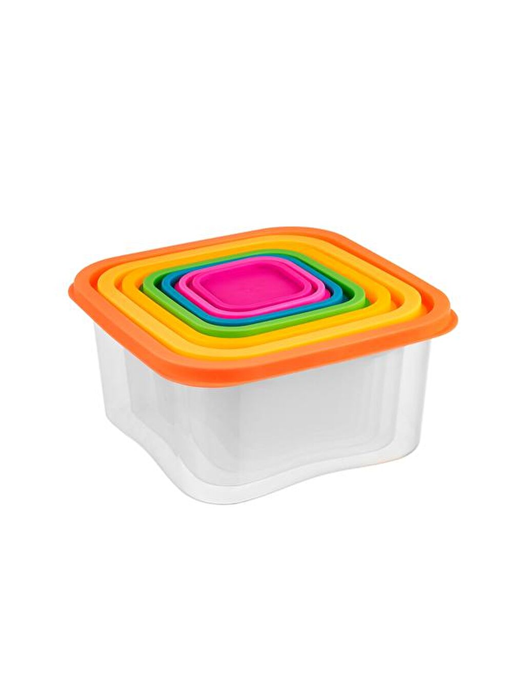 Karışık 7'li Plastik Saklama Kabı - Renkli-2