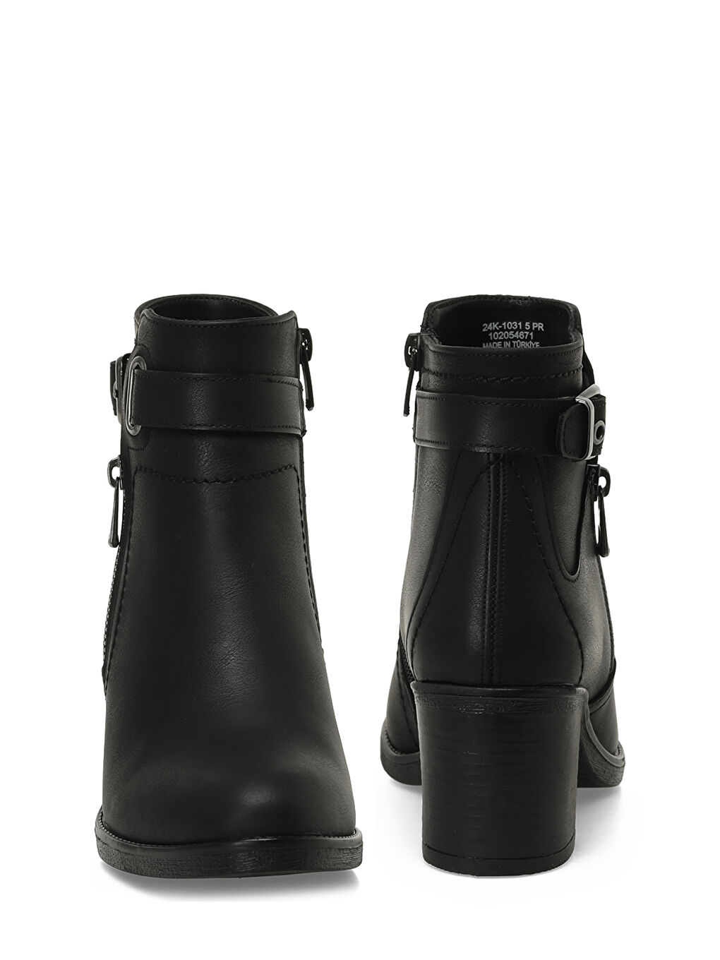 24K-1031 5PR Siyah Kadın Topuklu Bot-4
