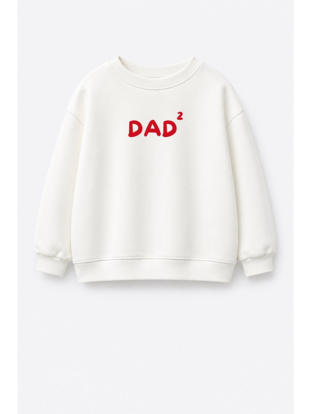 Ekru Unisex Çocuk Baba Baskılı 3 İplik Kumaş Pamuklu Sweatshirt-1