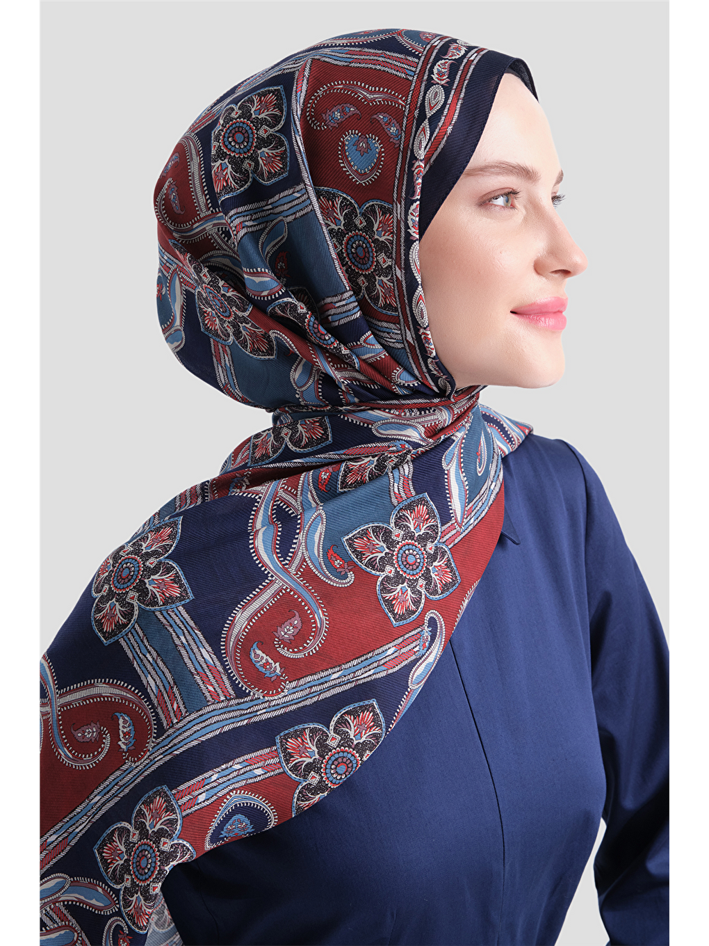 Lacivert Yün İpek Harmony Şal 5517 53-1