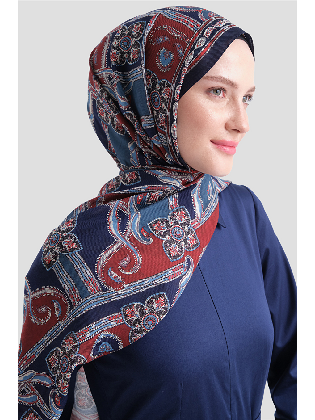 Lacivert Yün İpek Harmony Şal 5517 53-2