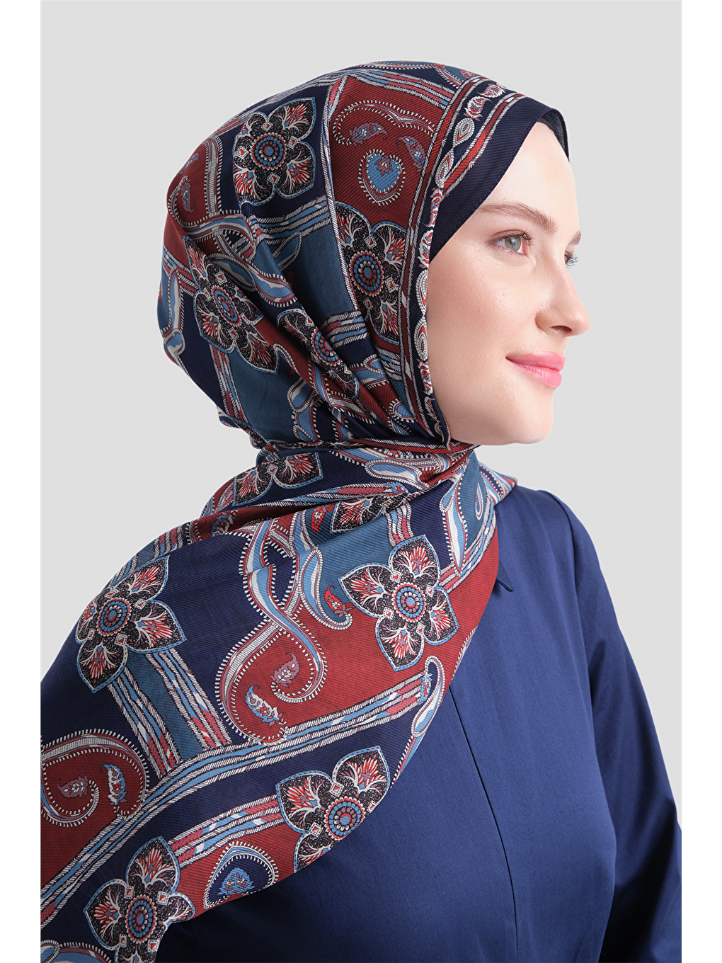 Lacivert Yün İpek Harmony Şal 5517 53-3