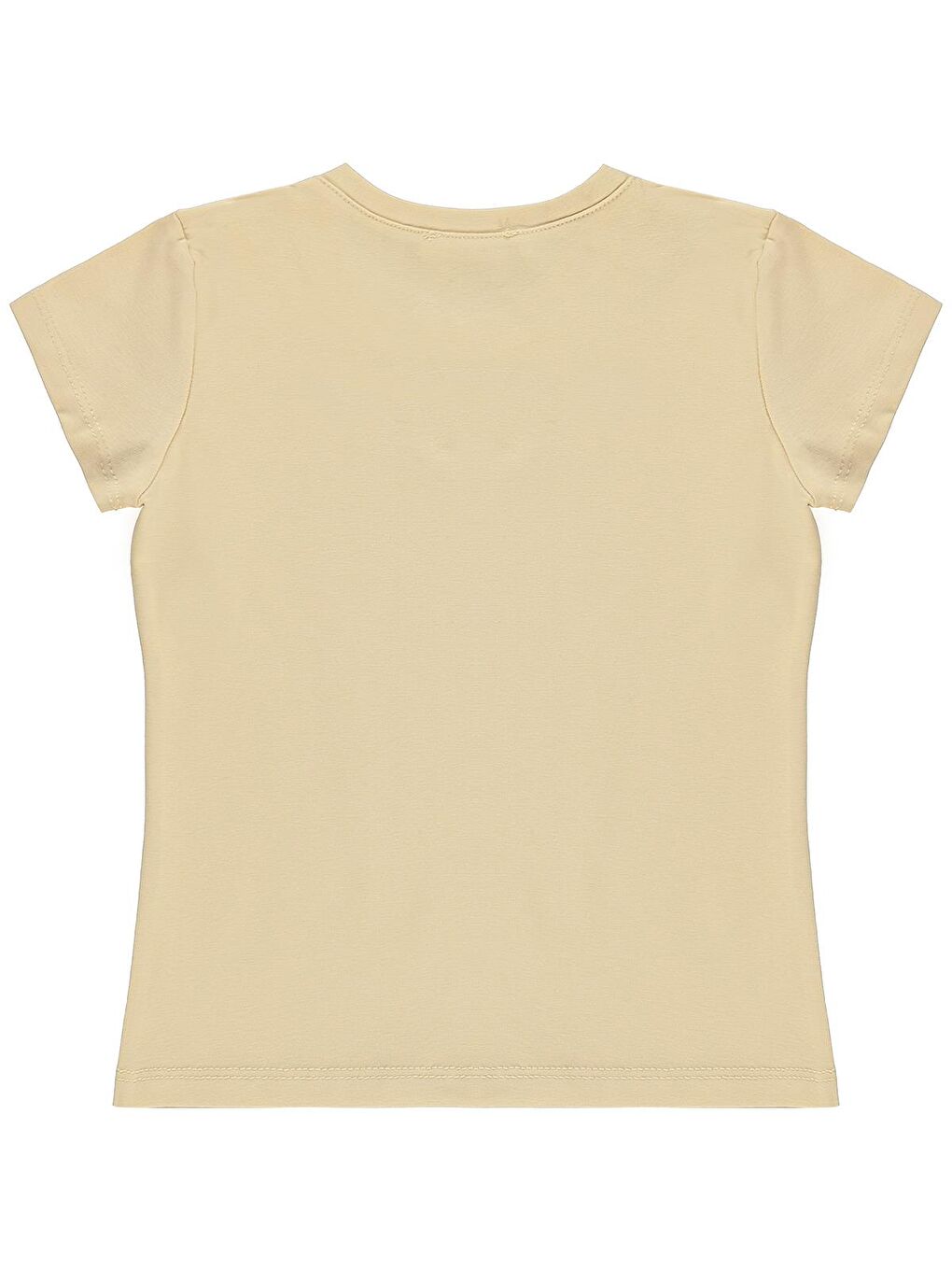Girls Basic 10-13 Yaş Tişört - Bej 13-14 Yaş-1