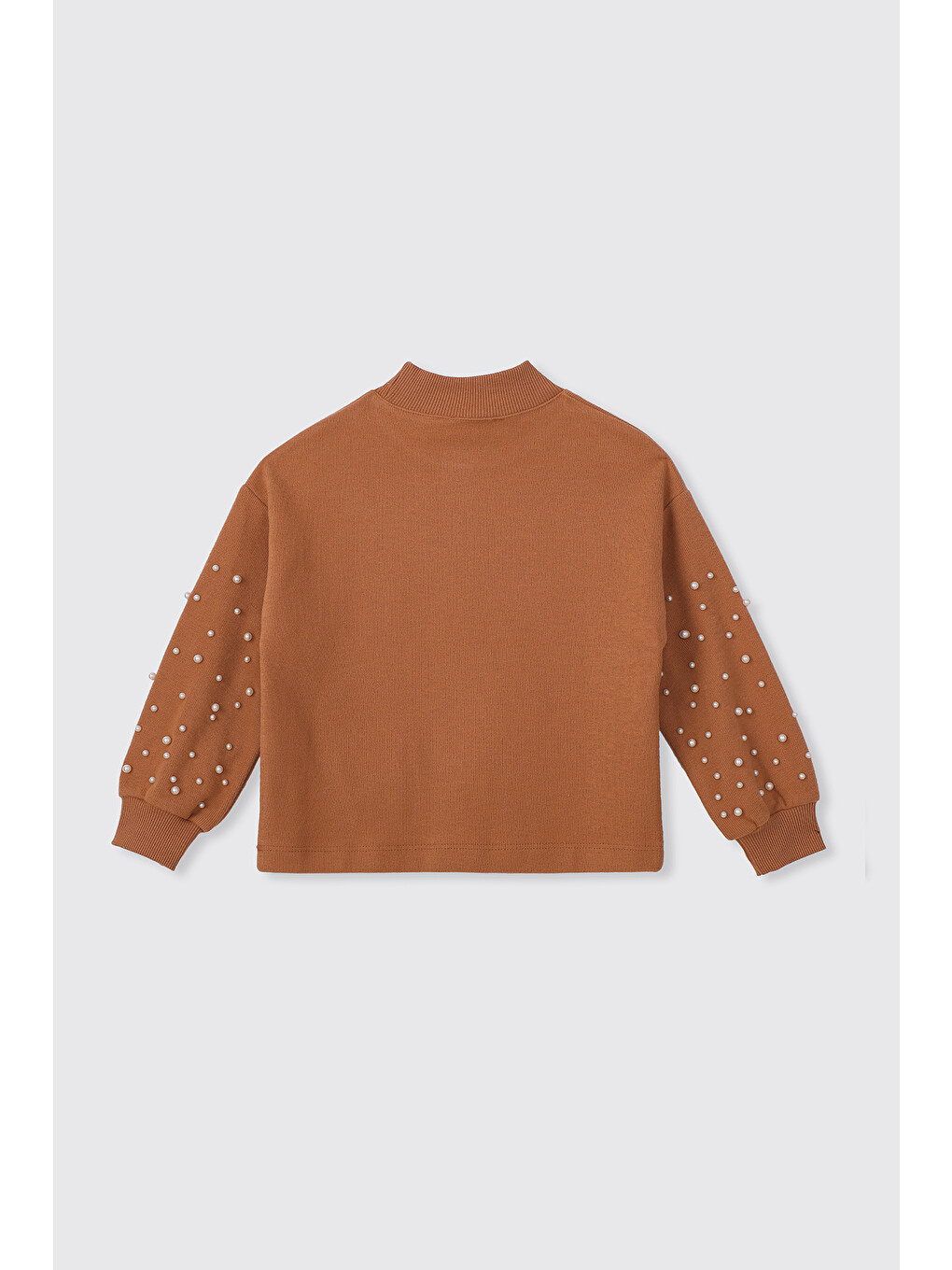 Kahverengi Kız Çocuk Kiremit Sweatshirt-1