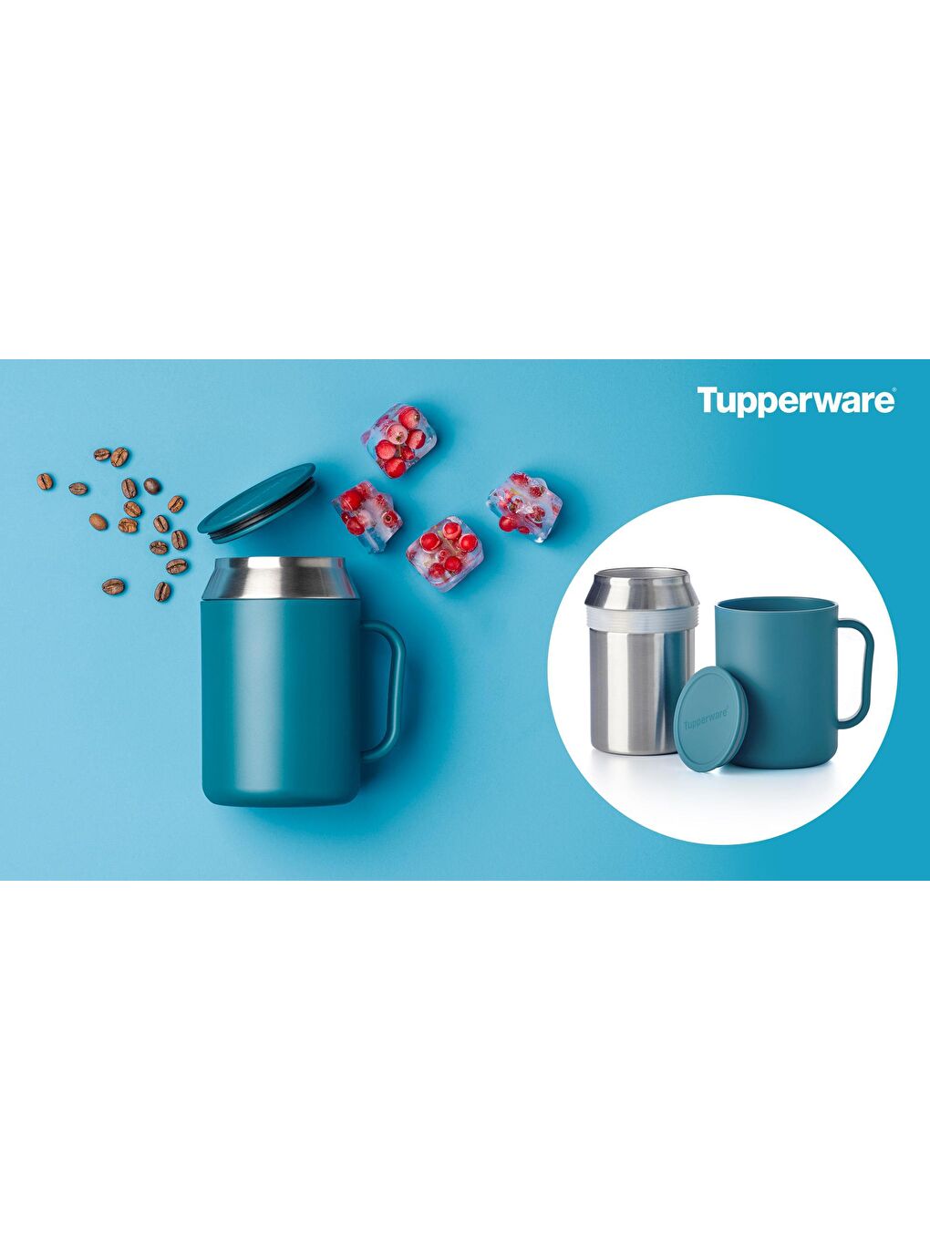 Tupperware Mavi Termos Kahve Bardağı - 2