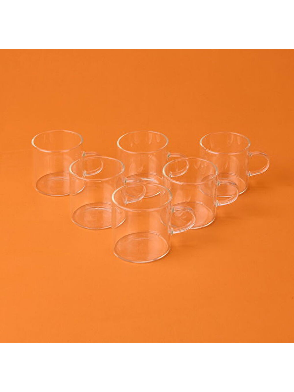 Renksiz 6'lı Kahve Fincanı - Şeffaf