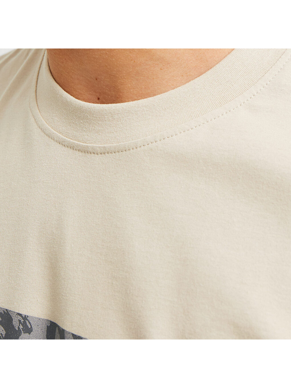 Tarmac Camo Front Crew Neck Erkek Bej Yuvarlak Yaka Spor Tişört-4