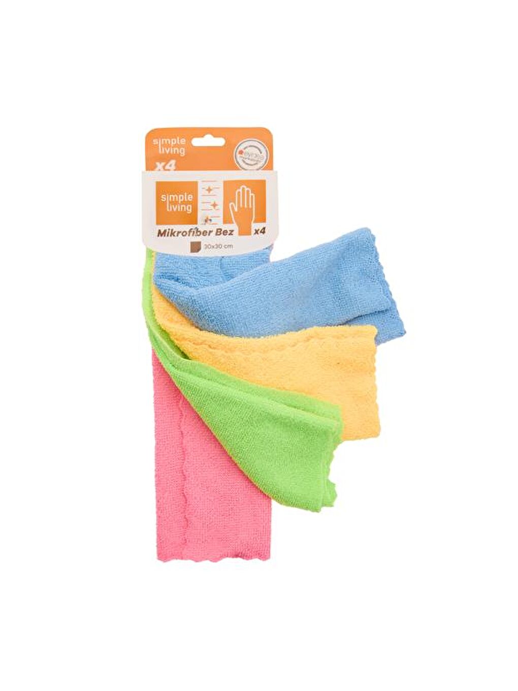 Karışık 4'lü Mikrofiber Temizlik Bezi - Renkli - 30x30 cm