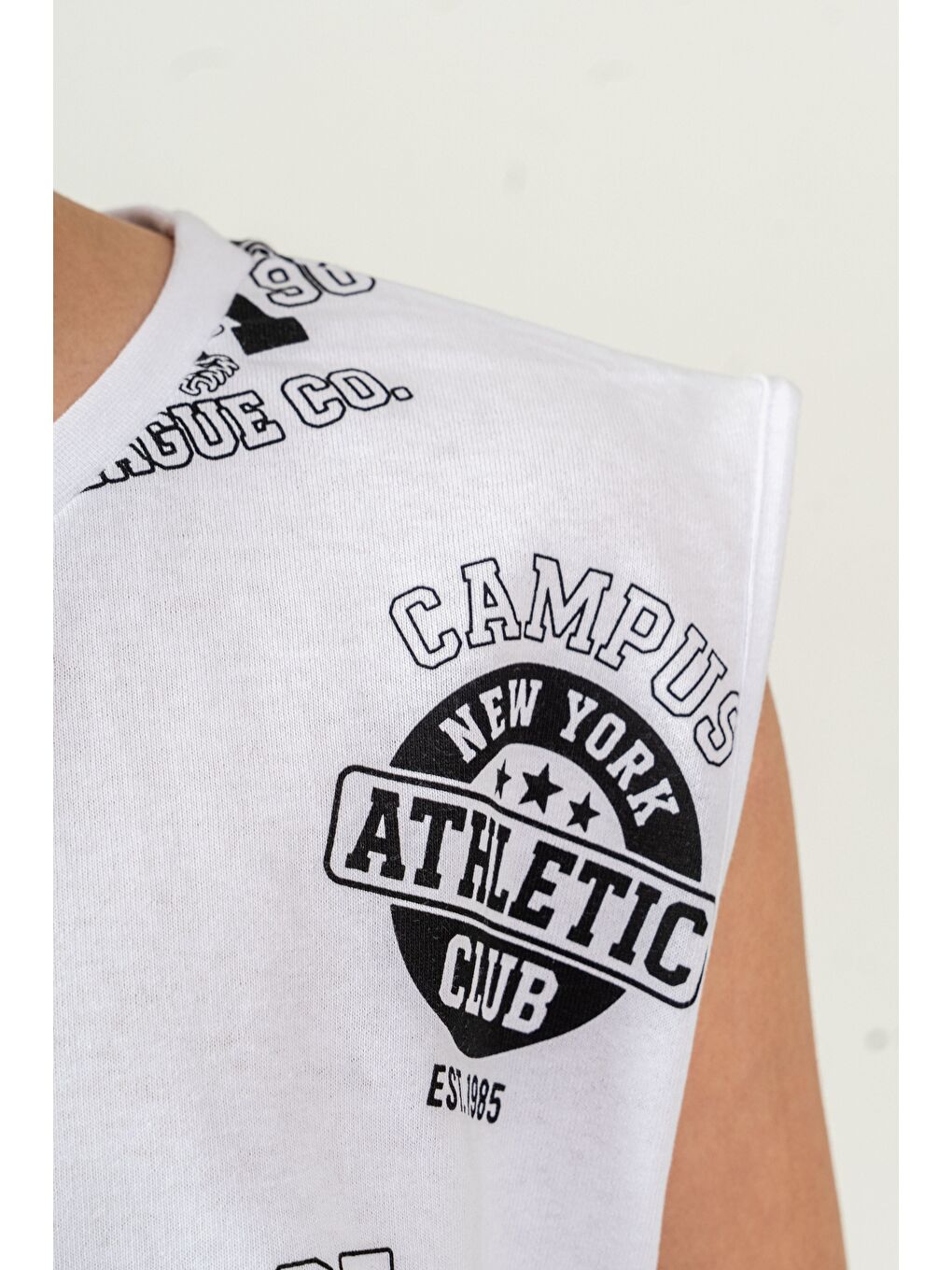 Siyah Üst Atlet Tüm Alan Baskılı Alt Kapri Sol Bacak Baskılı Erkek Çocuk Şort - Atlet Takımı-5