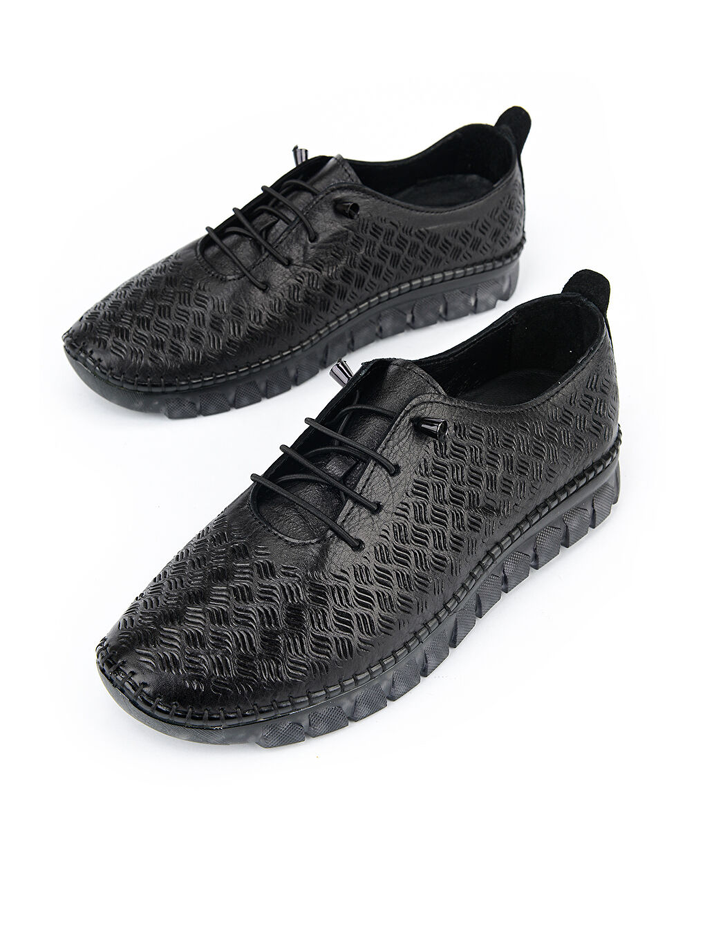 Kadın Hakiki Deri Günlük Ayakkabı 1611046Z8031 Siyah-4