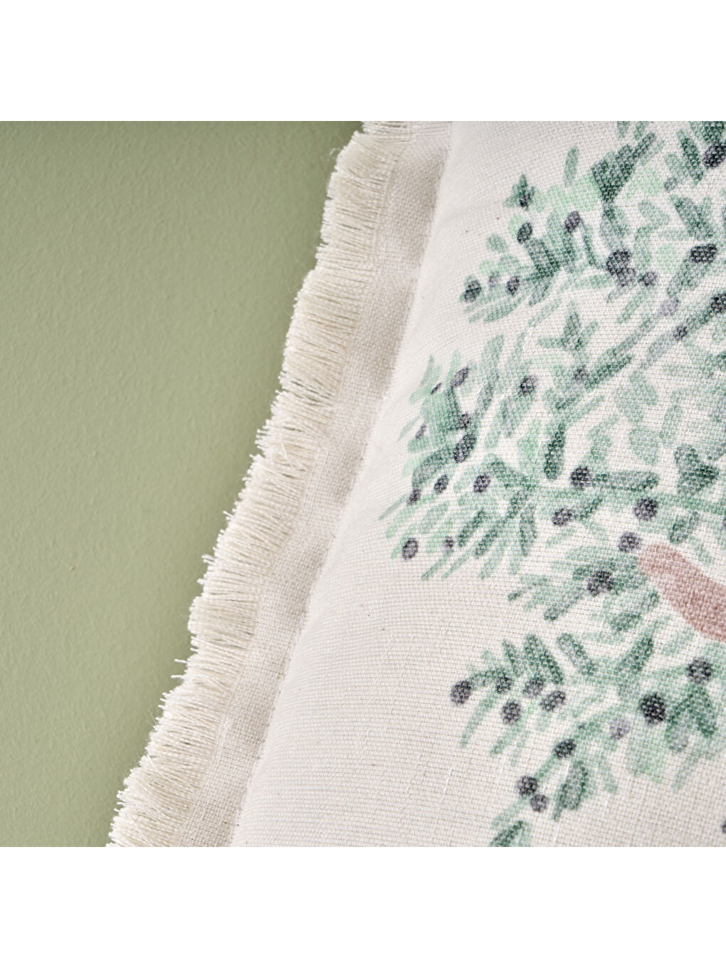 Olive Tree Baskılı Kırlent Kılıfı Bej (45x45 cm)-1