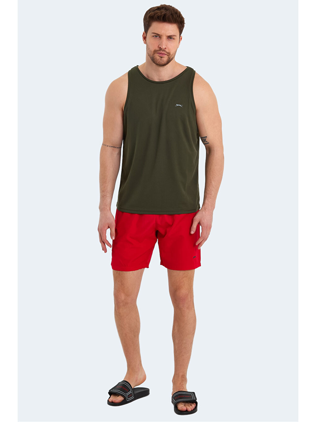 RASMUS Erkek Deniz Şortu Kırmızı-6