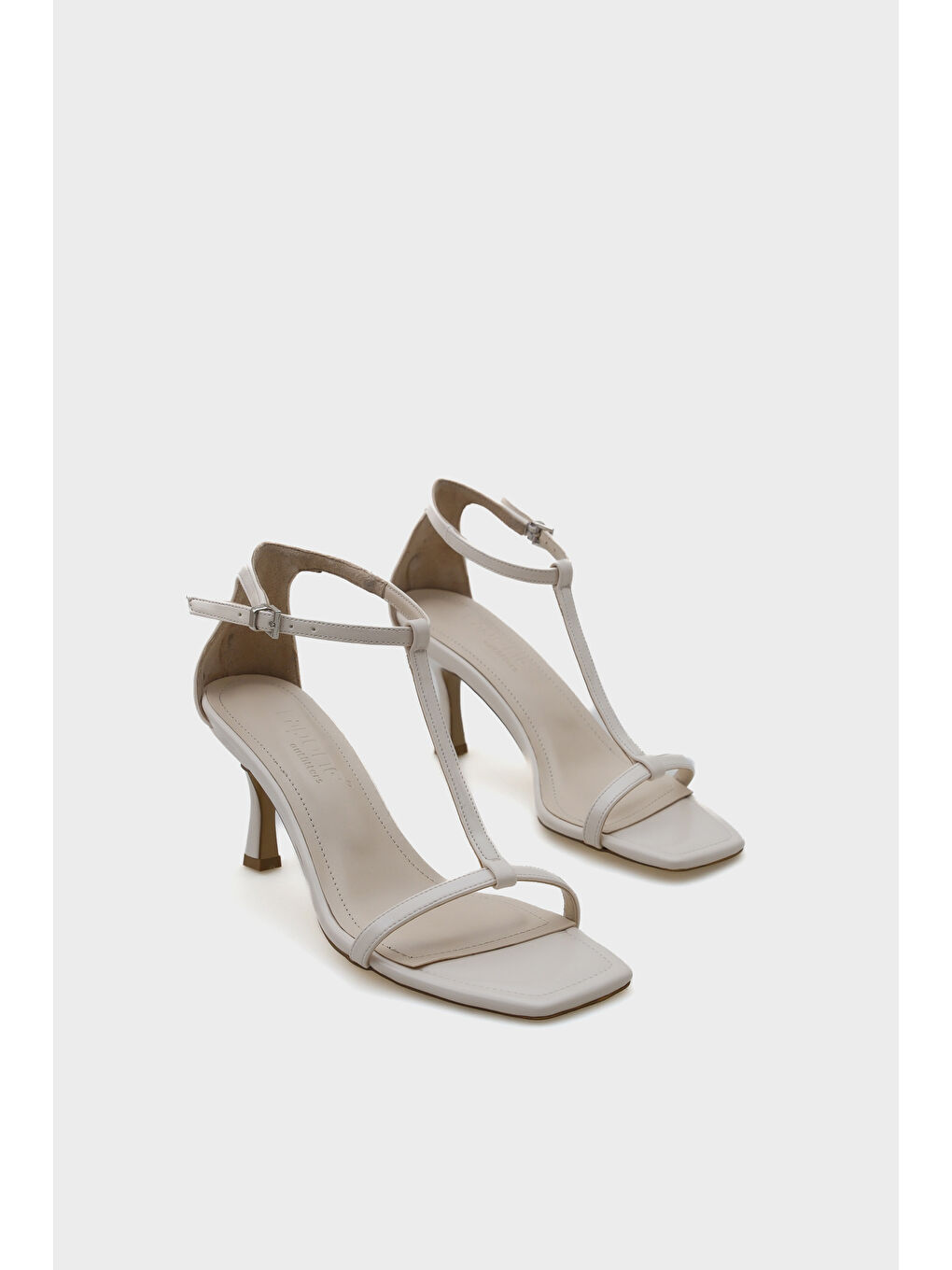 Ekru Dalia Orta Topuklu Bilekten Bantlı Kadın Sandalet-1