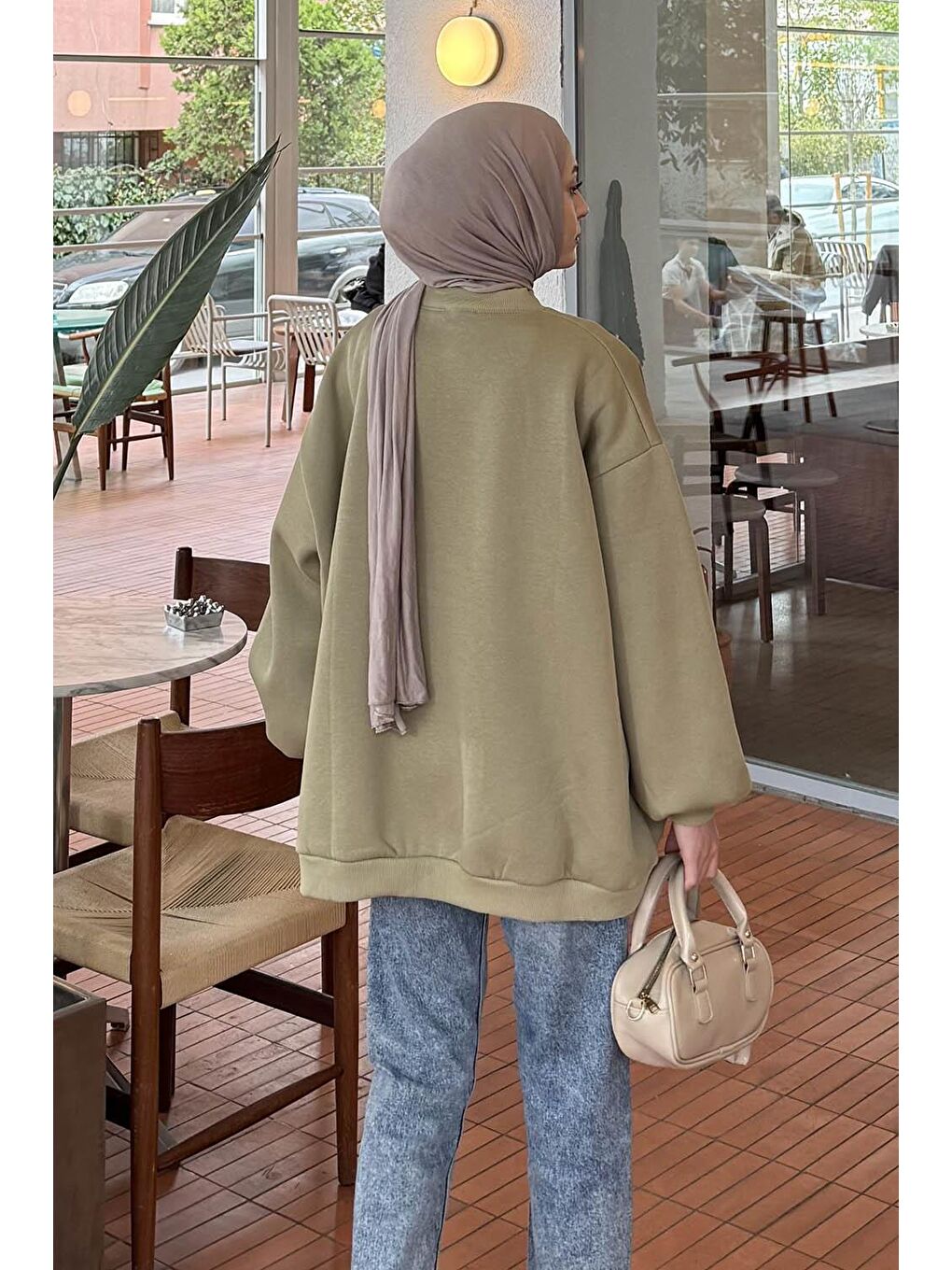 Oversize Sweatshirt Çağla Yeşili-3